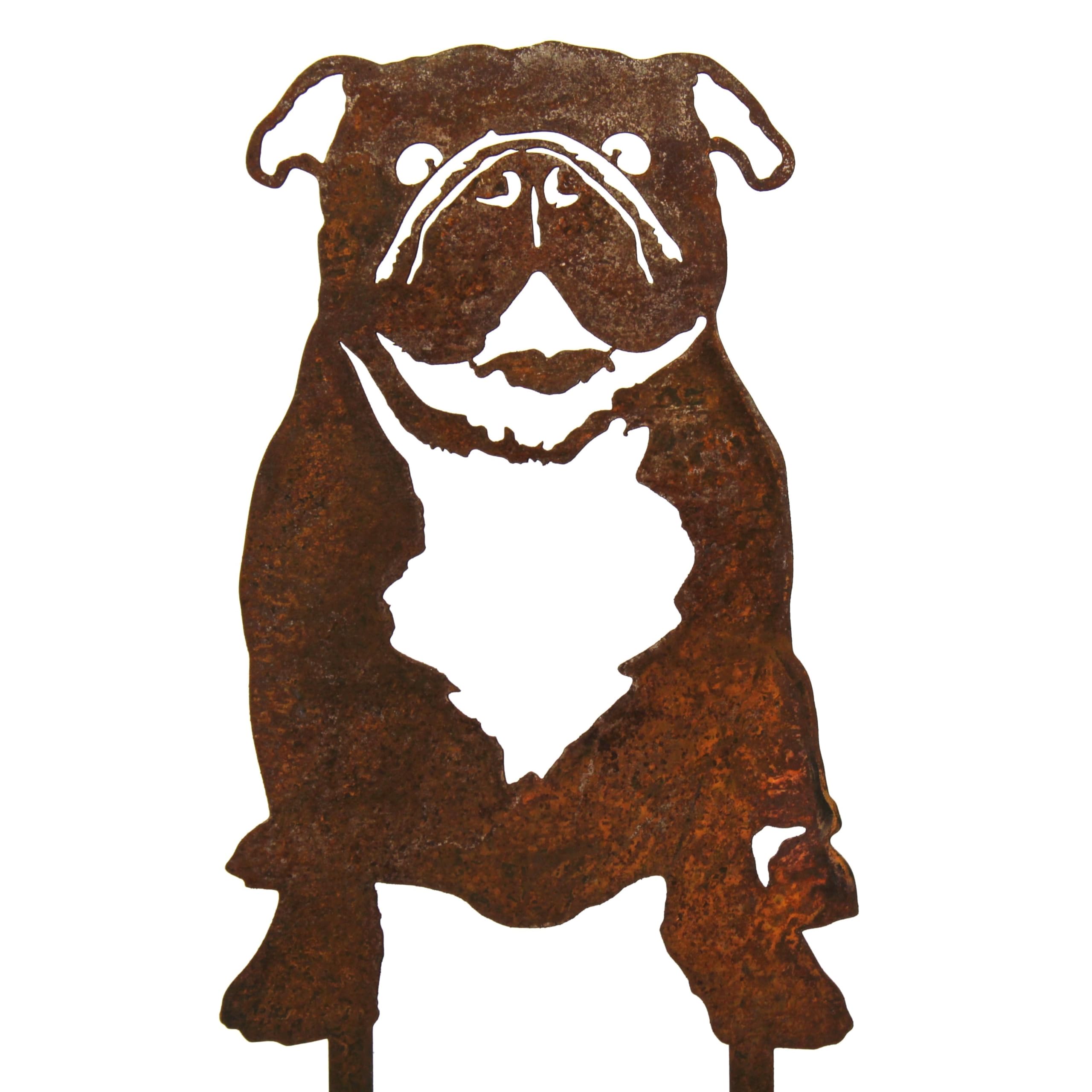 My Metal Rescue Corten Steel English Bulldog Dog Silhouette Yard Stake (Small)
