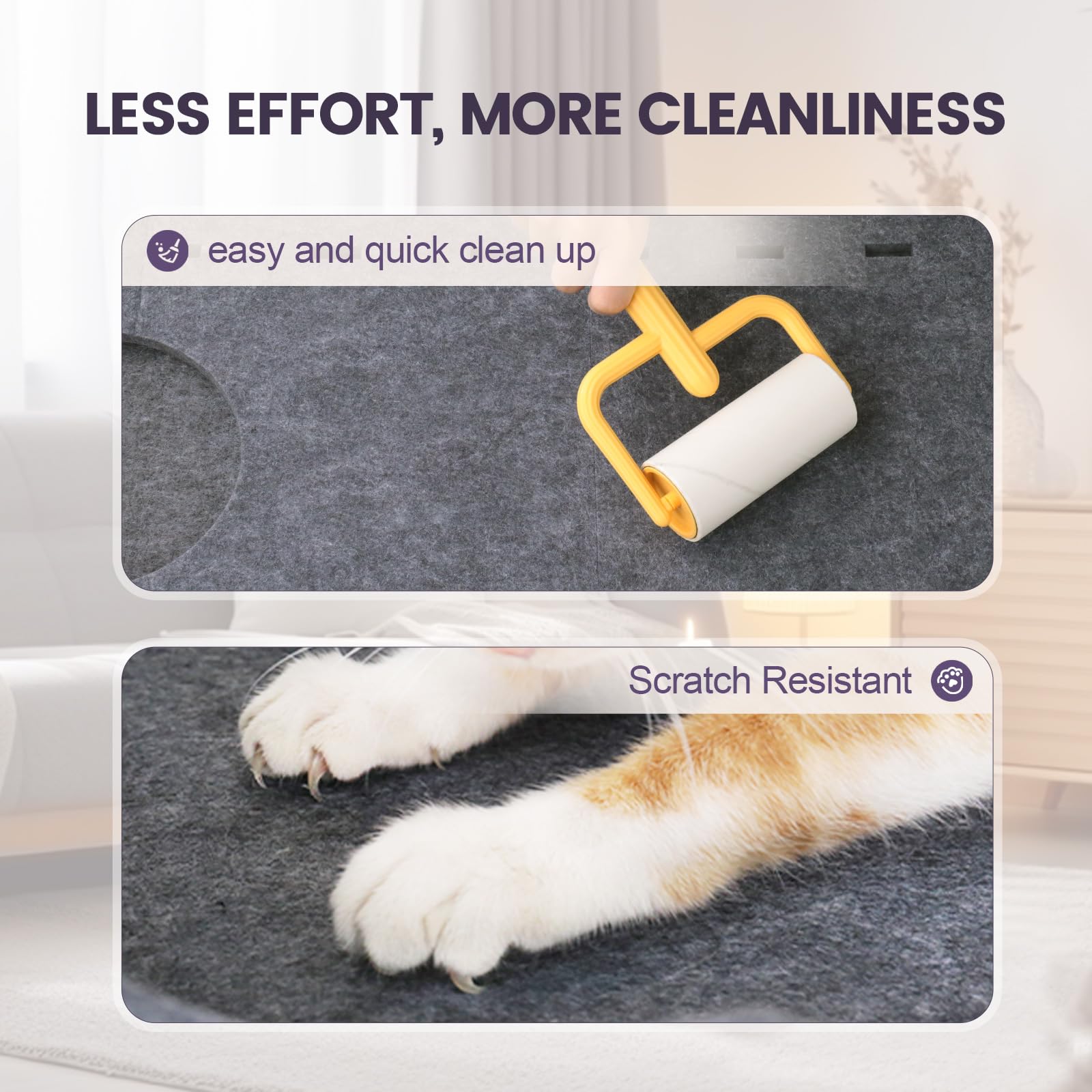 Sturdy Felt Cat Bed, Heated Indoor Cat House Up To 30Lbs, Lightweight Easy To Clean, Large Cat Cave For Multiple Cats