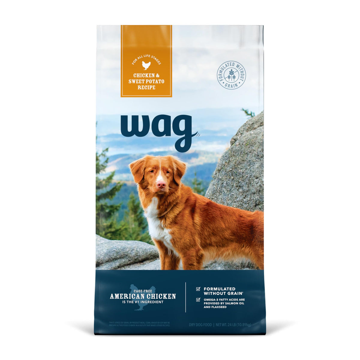 Amazon Brand - Wag Dry Dog Food Chicken & Sweet Potato, Grain Free 24 Lb Bag