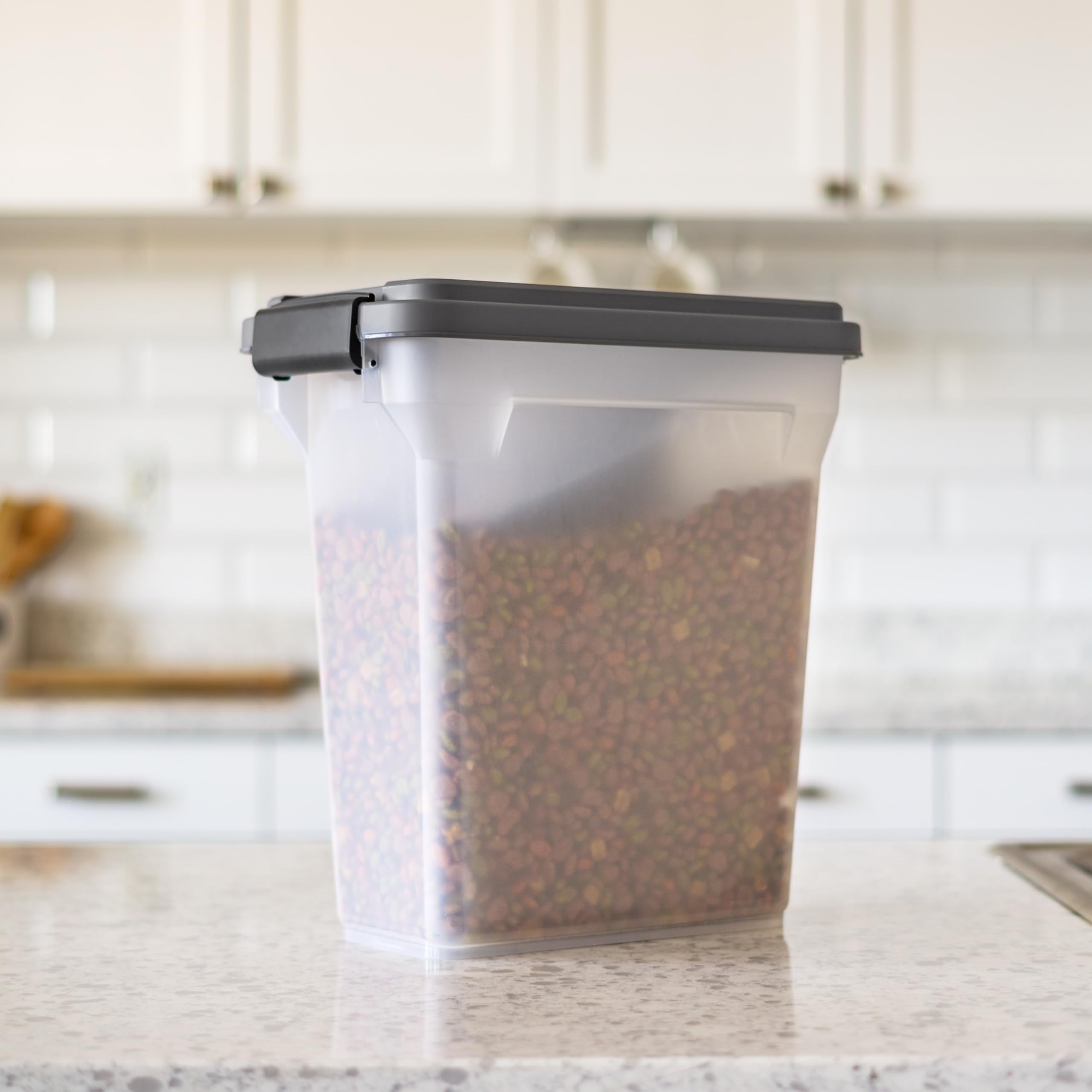 IRIS USA Dog Food Storage Container, Airtight, 13 lbs, BPA Free, Dark Gray