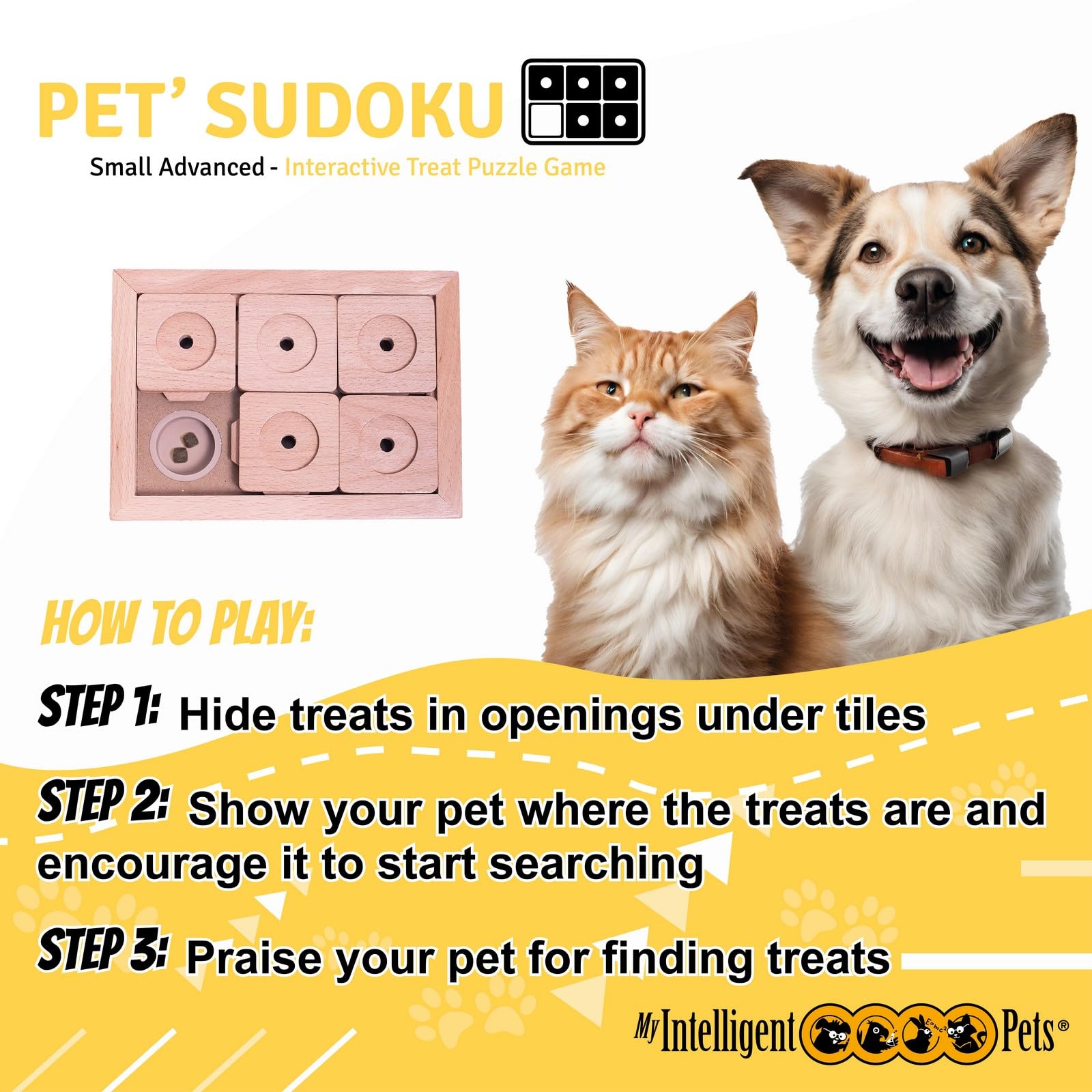 My Intelligent Pets Sudoku Small Advanced - 6 Fields - Intelligent Pet Sudoku Puzzle, Natural Instincts Booster, Pet Interactive