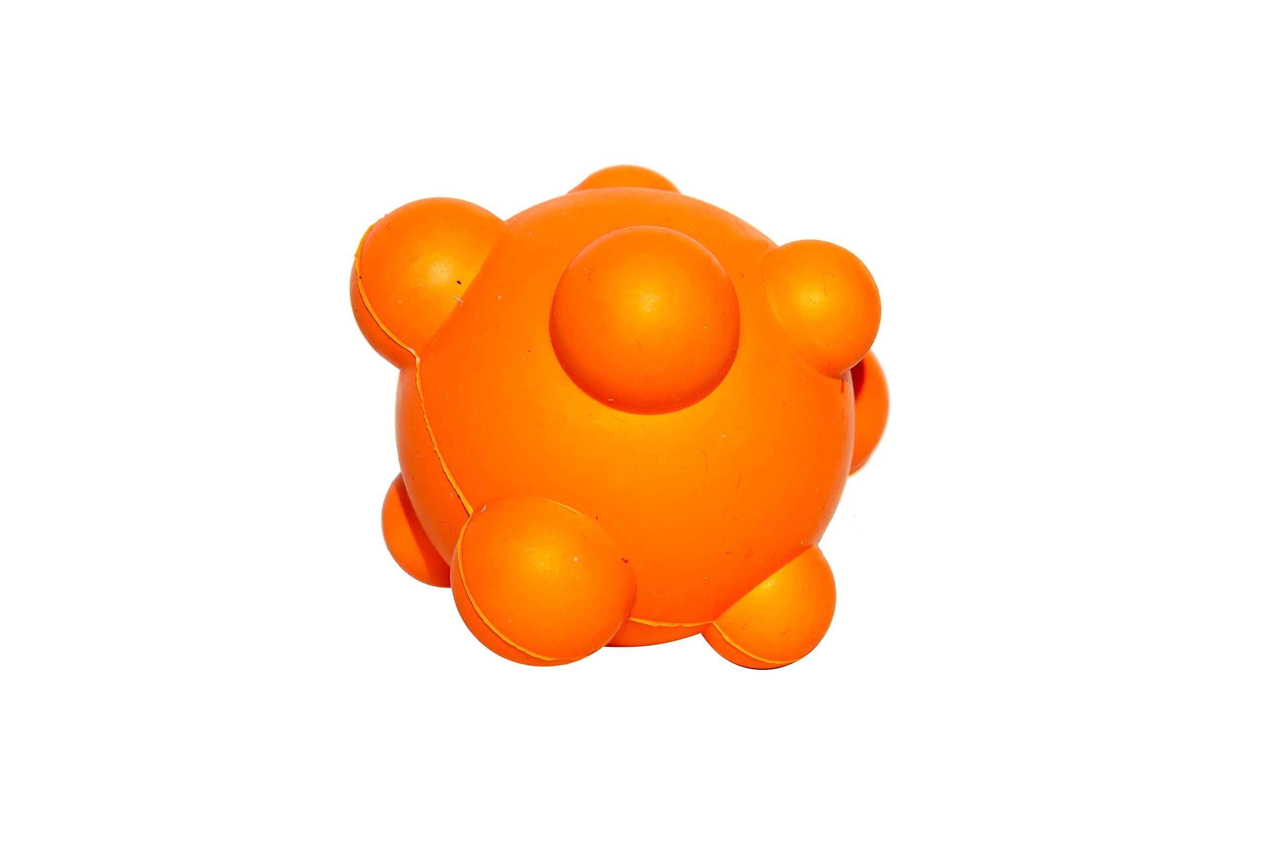 Playfulspirit Bumpy Bouncy Solid Rubber Ball – Great Chew Toy For Teething Puppies And Awesome Plaything For Smaller, Medium Size Dogs To Play Catch And Fetch – Fun Games Guaranteed (Orange)