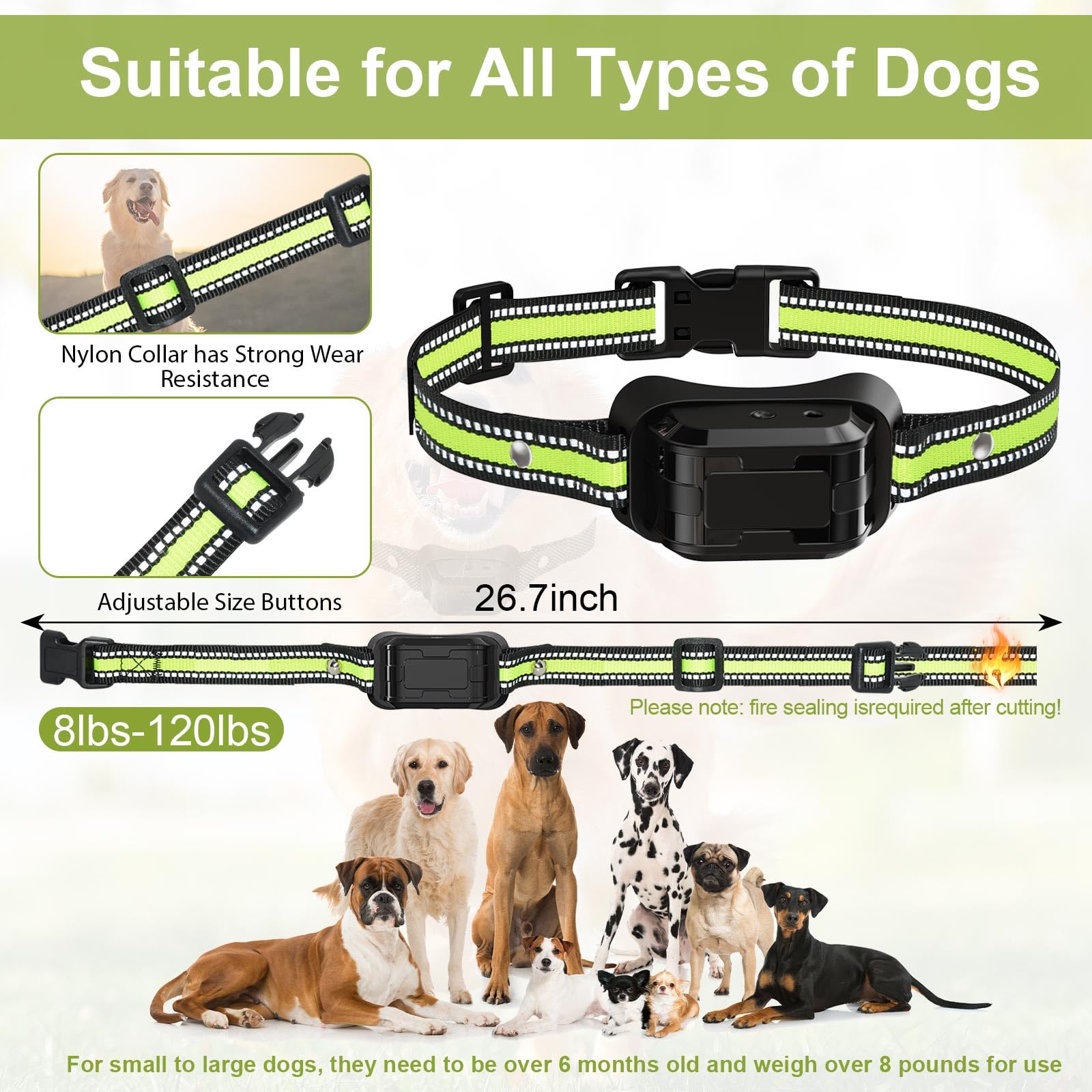 Citronella Training Collar For Dog [1* Citronella Refill] Citronella Dog Bark Collar With Beep/Vibration/Spray 4 Mode & 6 Adjust