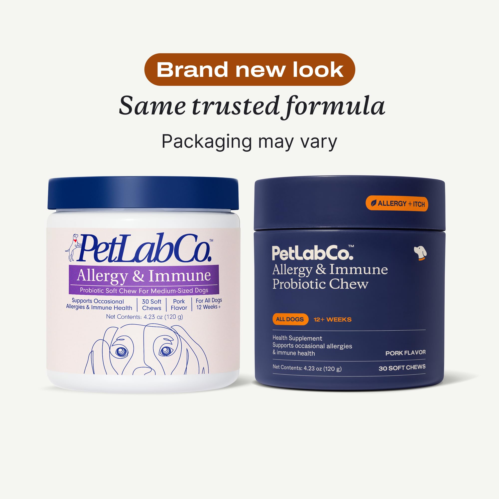PetLab Co. Allergy & Immune Probiotics for Dogs, Support Seasonal Allergies, Gut & Digestive Health - Pork Flavor - 30 Soft Chew