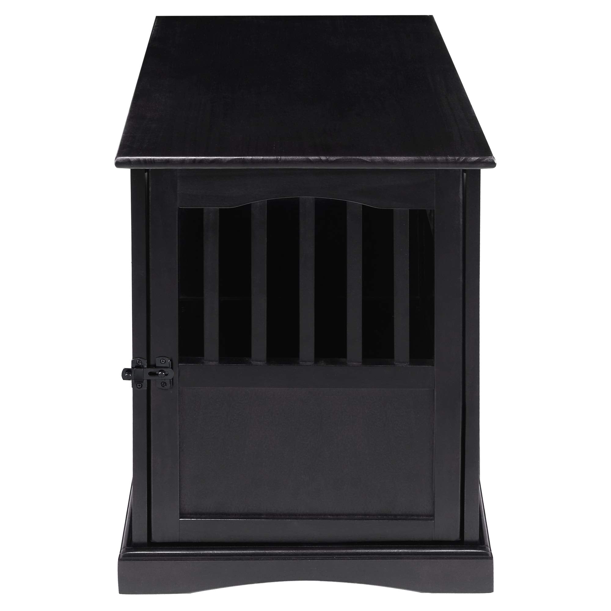 Casual Home Wooden Indoor Dog Crate House Kennel End Table Night Stand Furniture With Lockable Latch For Small To Medium Pets, Black