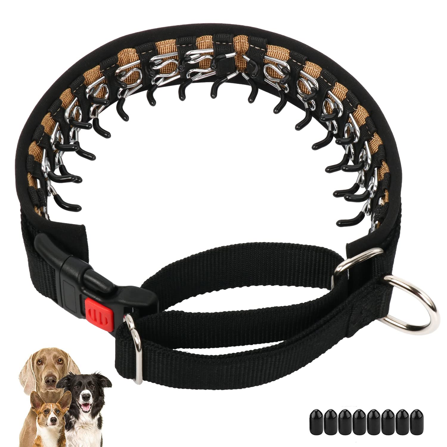 Martingale Collar For Dogs, No Pull Dog Collar For Small Medium Large Dogs, Dog Walking Collar For Pulling, Anti Pull Dog Martingale Training Collars With Buckle (M, Black)