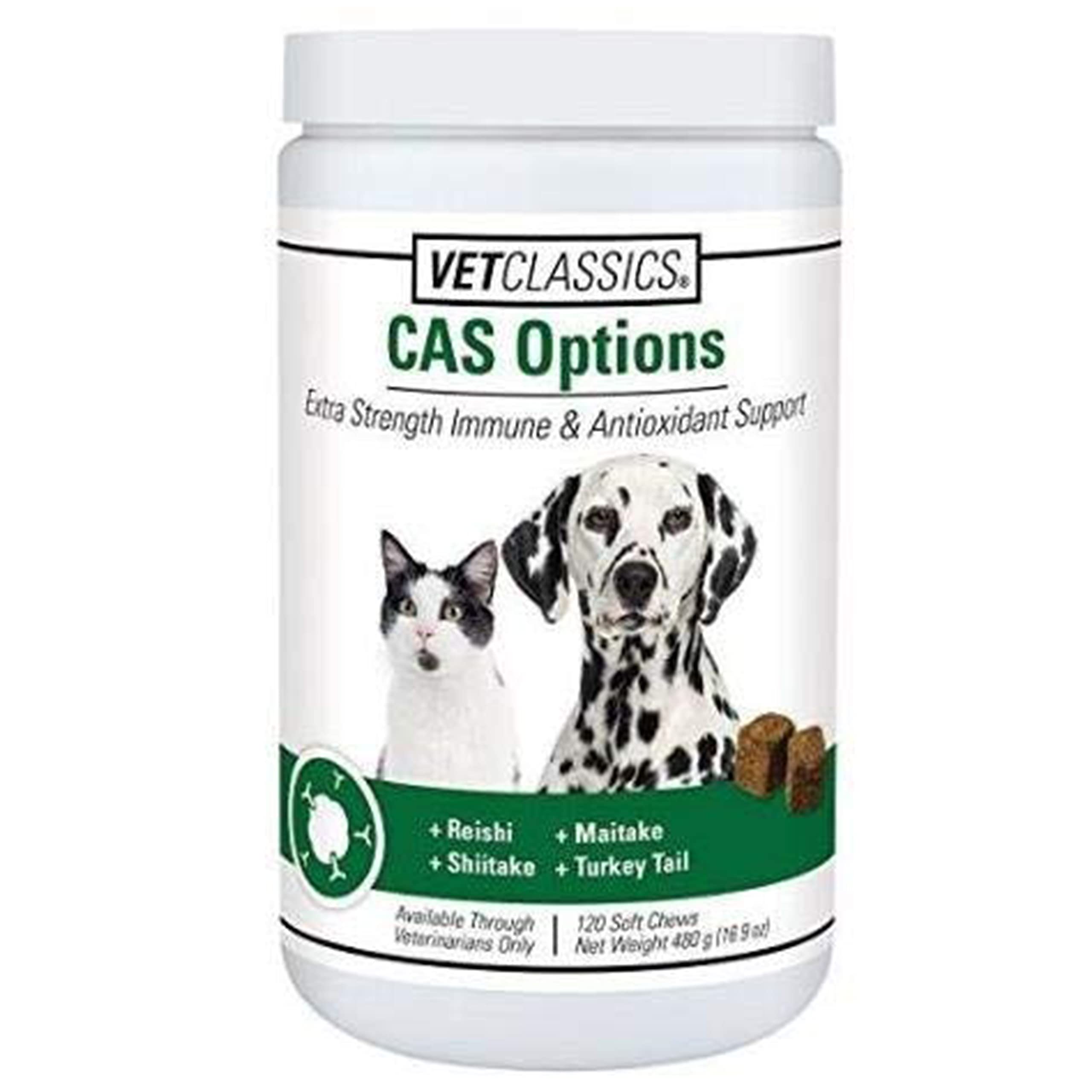 Vet Classics CAS Options Extra Strength Immune Support for Dogs, Cats - Pet Health Supplement, Dog Antioxidant Care - Extra-Stre