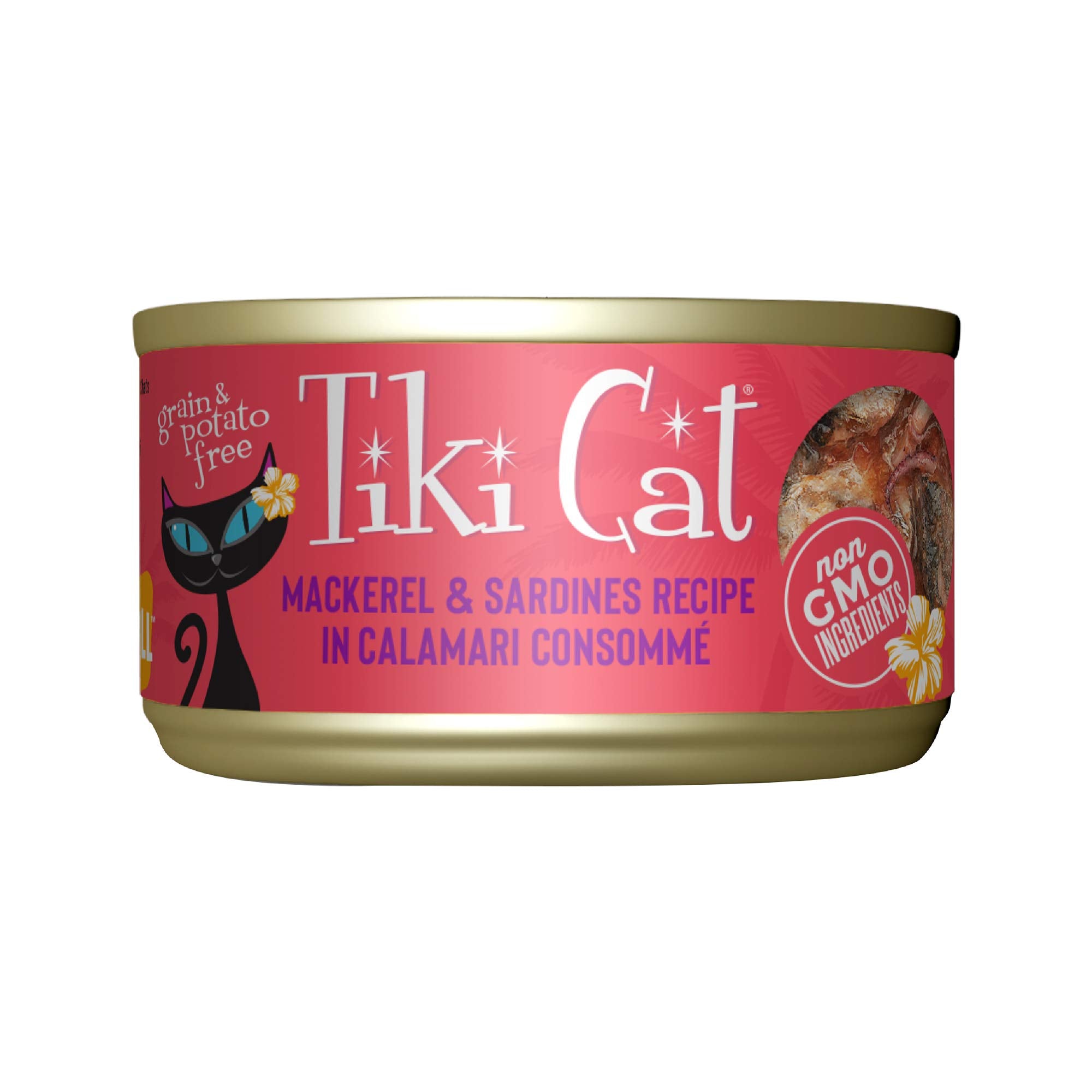 Tiki Cat Grill Wet Cat Food, Mackerel & Sardines, 2.8 oz. Cans (12 Count)