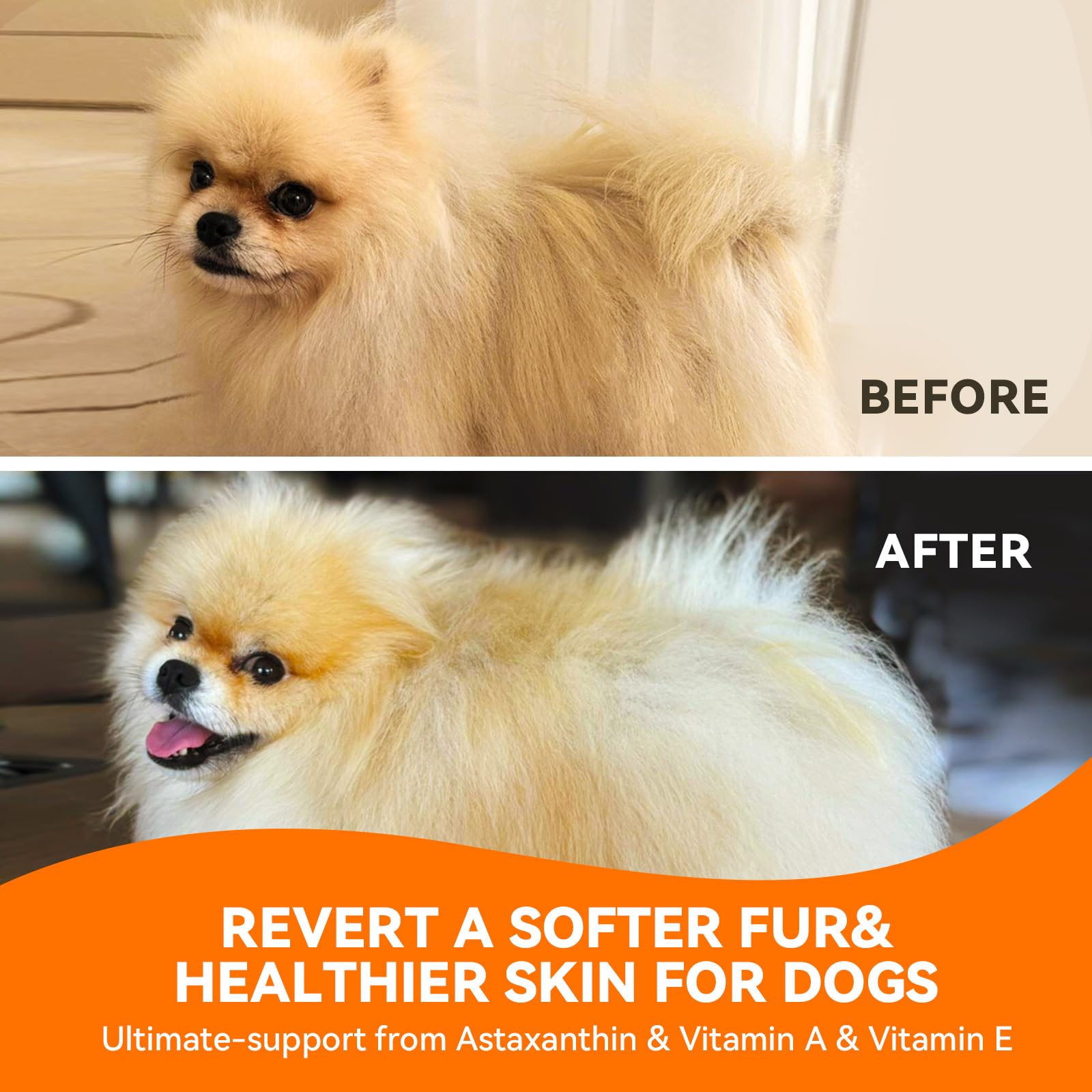 Puainta Krill and Salmon Oil for Dogs Fish Oil Antioxidant Suppelment for Skin and Coat, Natural 25% Omega 3 Oil for Dog, EPA &