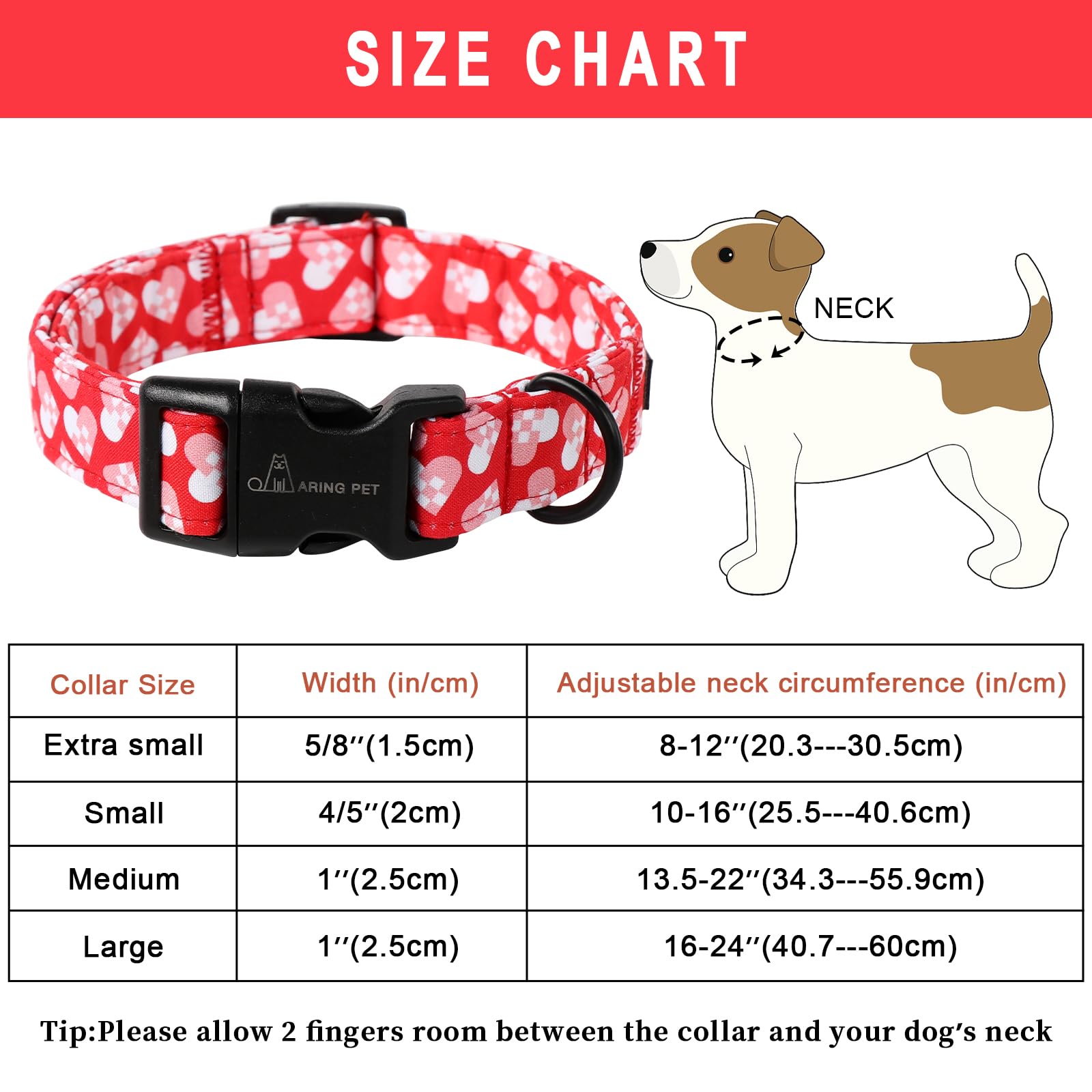 Aring Pet Valentine'S Day Dog Collar-Cotton Heart Dog Collars, Adjustable Valentine Heart Pet Collars Puppy Collar With Quick Re