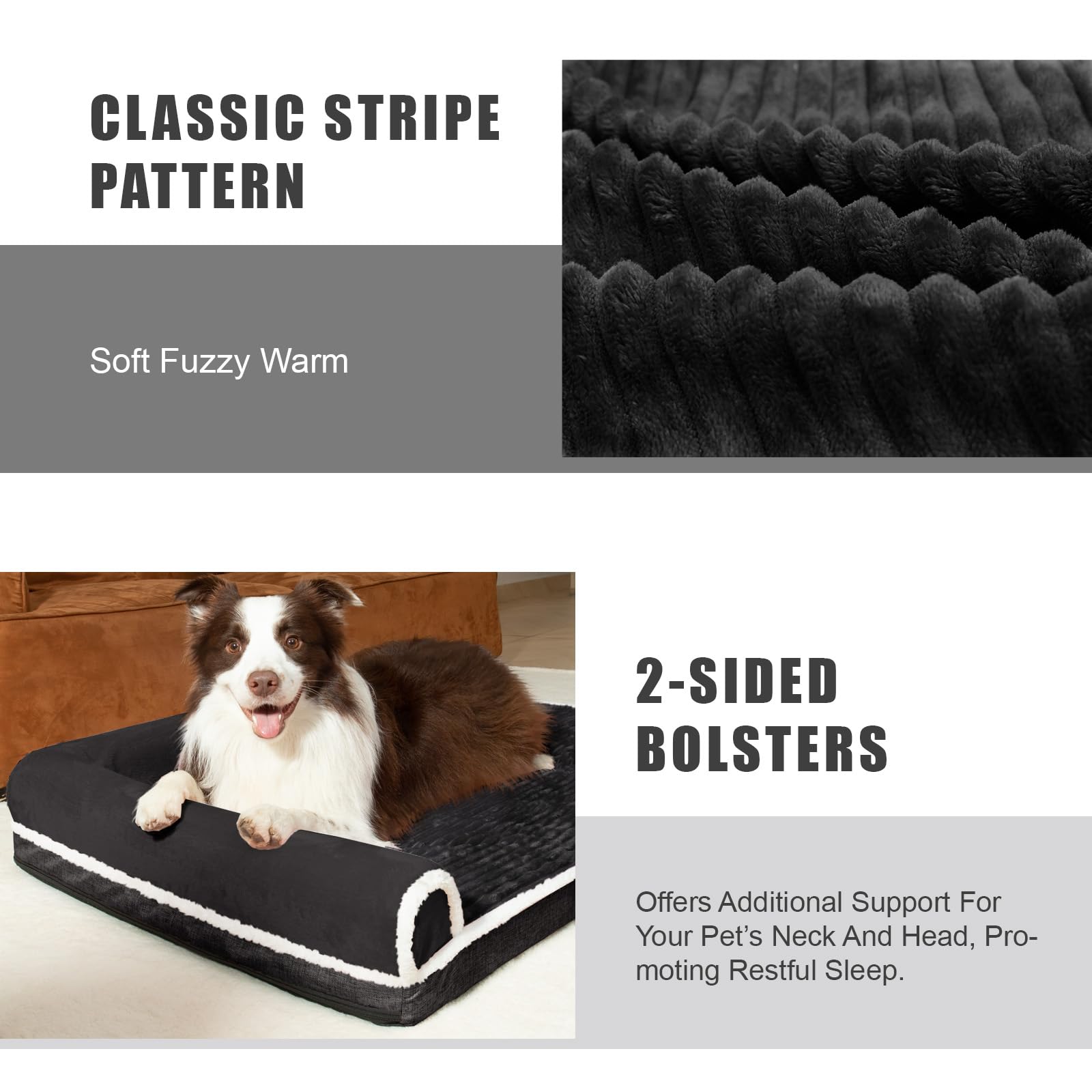 Patas Lague Orthopedic Dog Bed for Large Dogs Waterproof Comfortable L Shaped Medium Non-Slip Soft Warm Pet Sofa Sleep Bed mat w