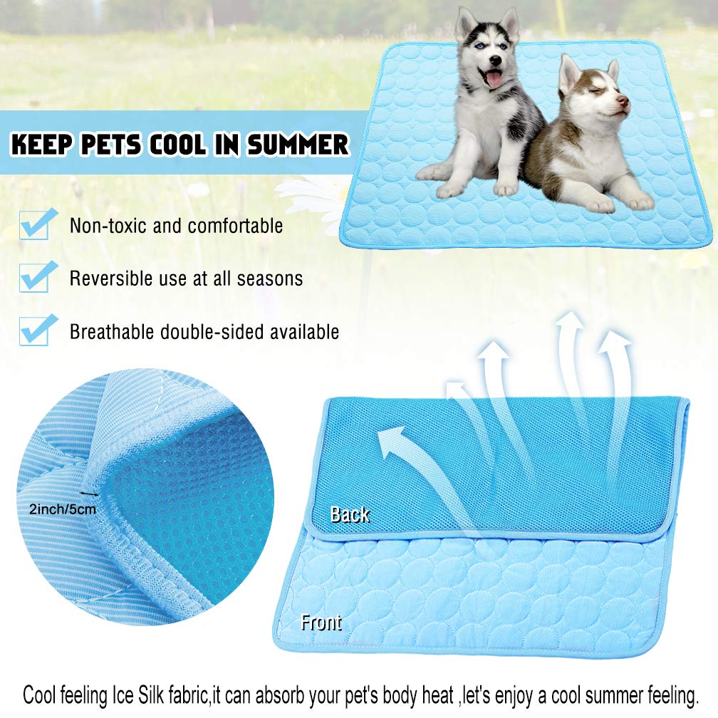 Vemee Summer Cooling Mat For Dogs & Cats - Breathable Pet Crate Pad, Portable & Washable Pet Cooling Blanket For Small, Medium &