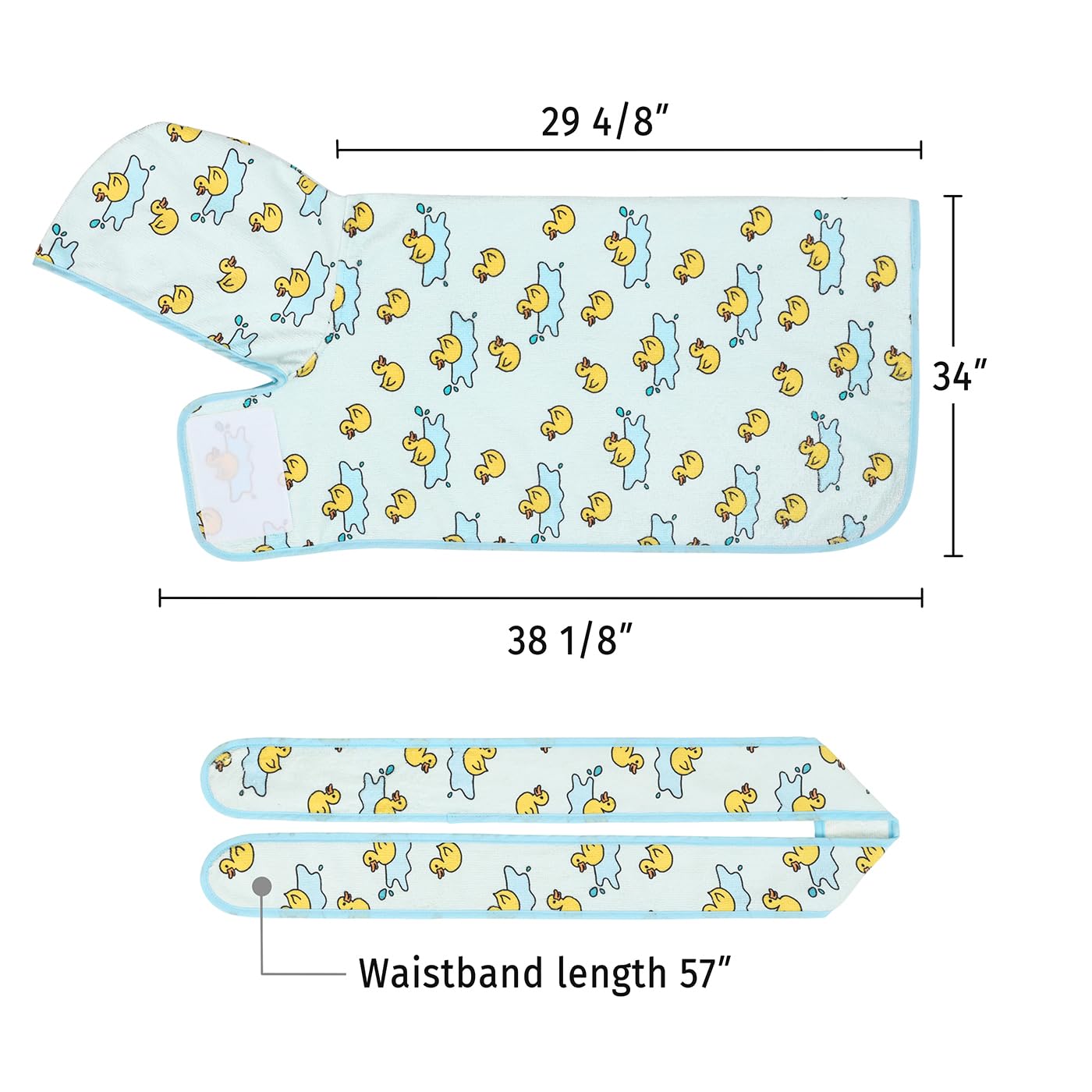 Hde Dog Bathrobe Super Absorbent Quick Drying Towel With Hood For All Dog Breeds Sizes S-Xxl - Rubber Duck Puddles - Xxl