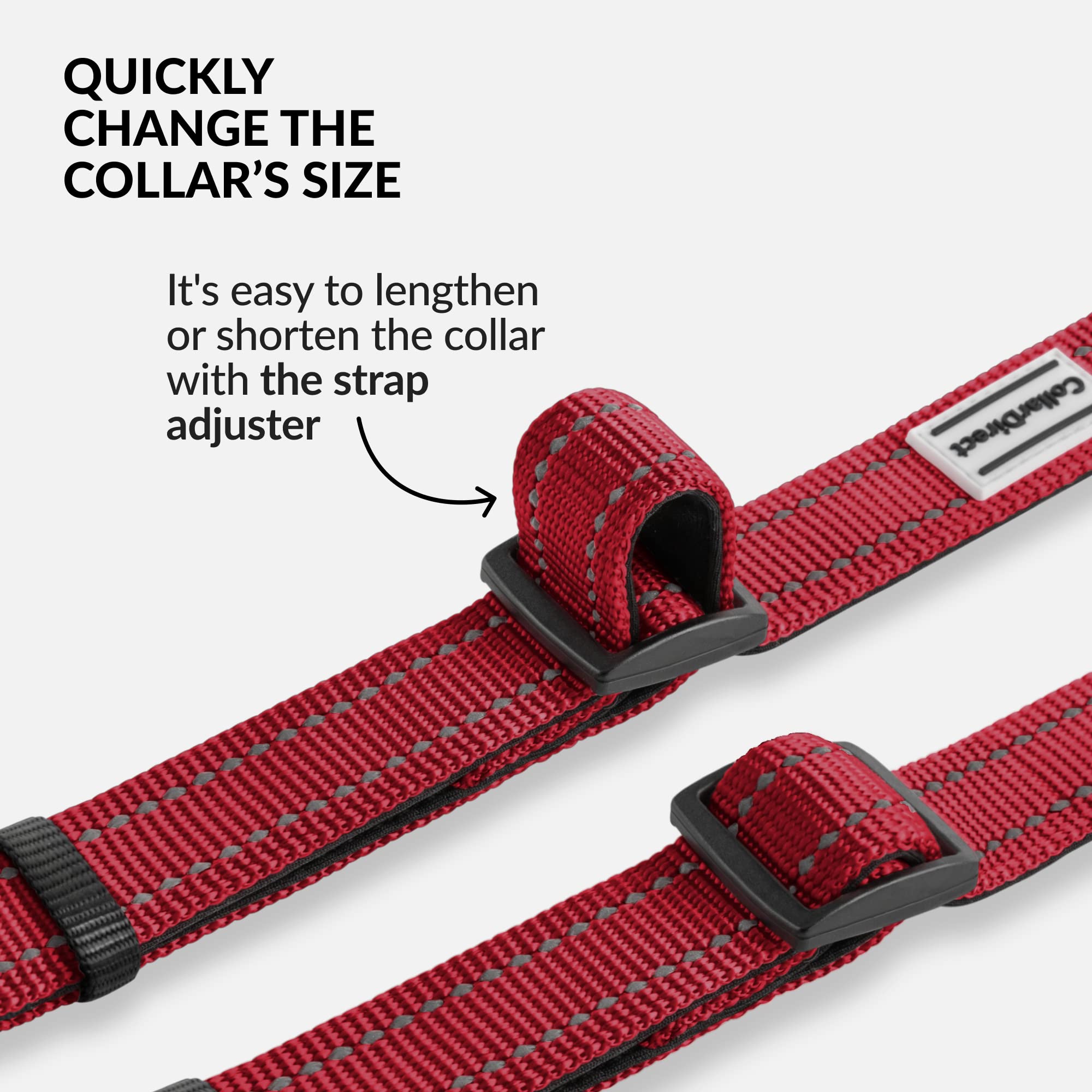 Collardirect Reflective Padded Dog Collar For A Small, Medium, Large Dog Or Puppy With A Quick Release Buckle - Boy And Girl - Nylon Suitable For Swimming (18-26 Inch, Red)