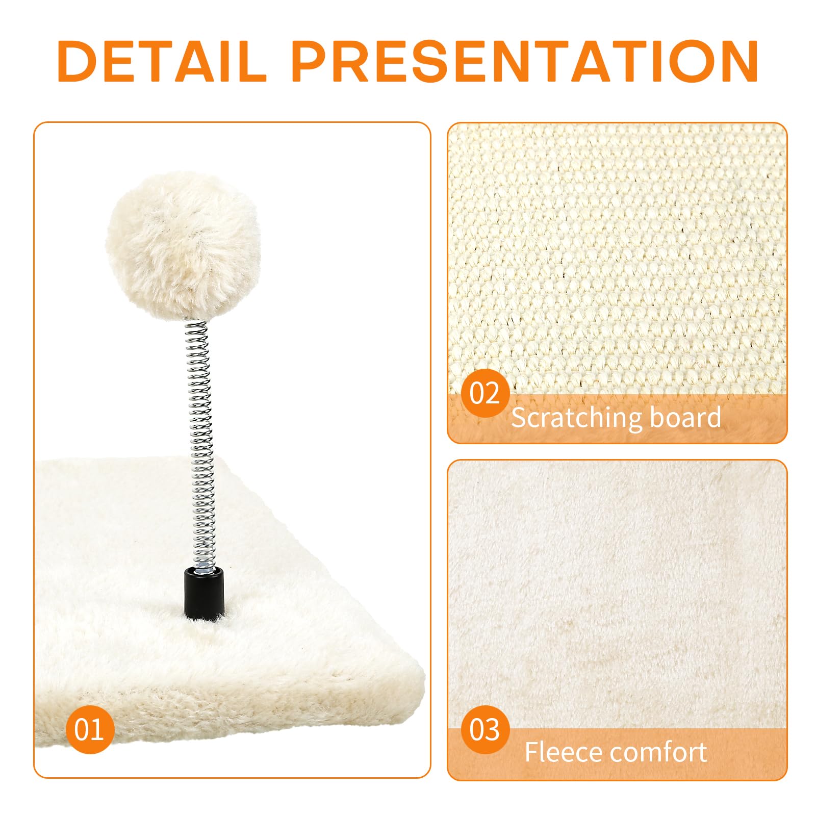 Cat Wall Furniture,Wall-Mounted Cat Climber Set With Cat Wall Shelves, Perches, Condo House, Ladder, Scratching Board & Tree - 5