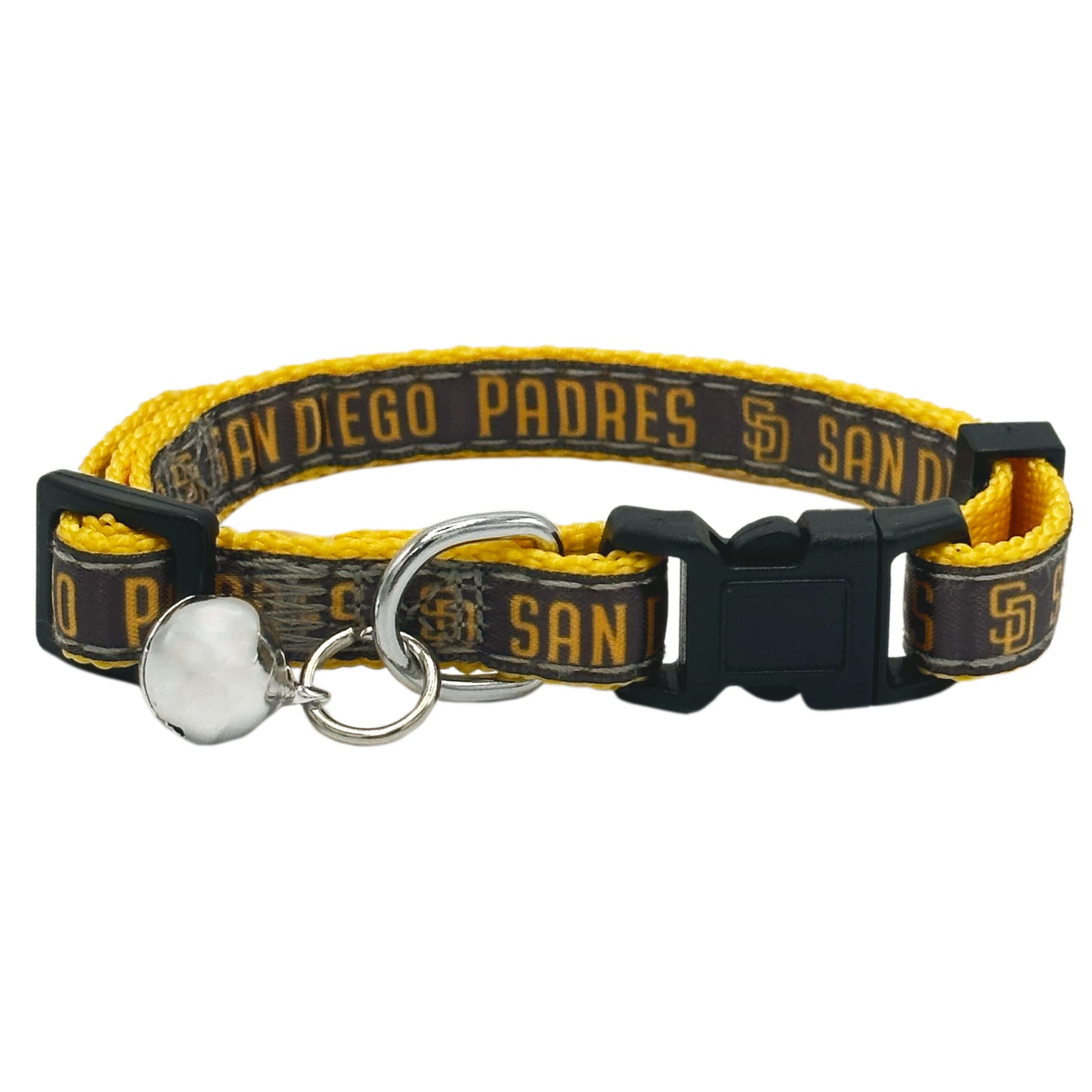 Mlb Cat Collar San Diego Padres Satin Cat Collar Baseball Team Collar For Dogs & Cats. A Shiny & Colorful Cat Collar With Ringin