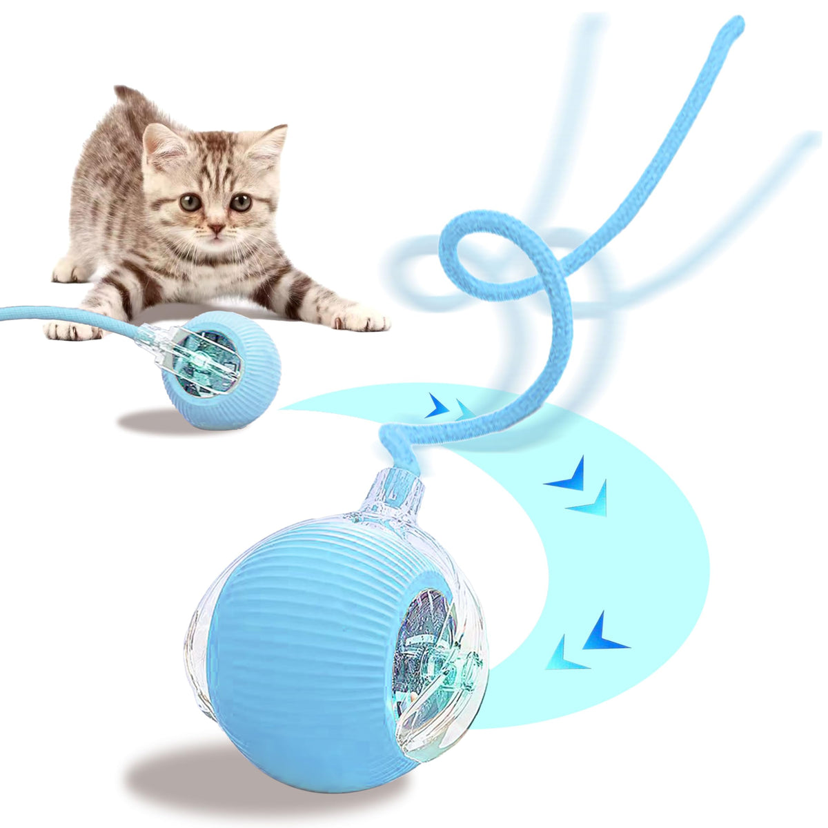 Woleu Interactive Cat Toys, 2025 Upgraded Cat Ball Automatic Moving With Tail, Interactive Kitty Toy For Indoor Cats, Smart 360 