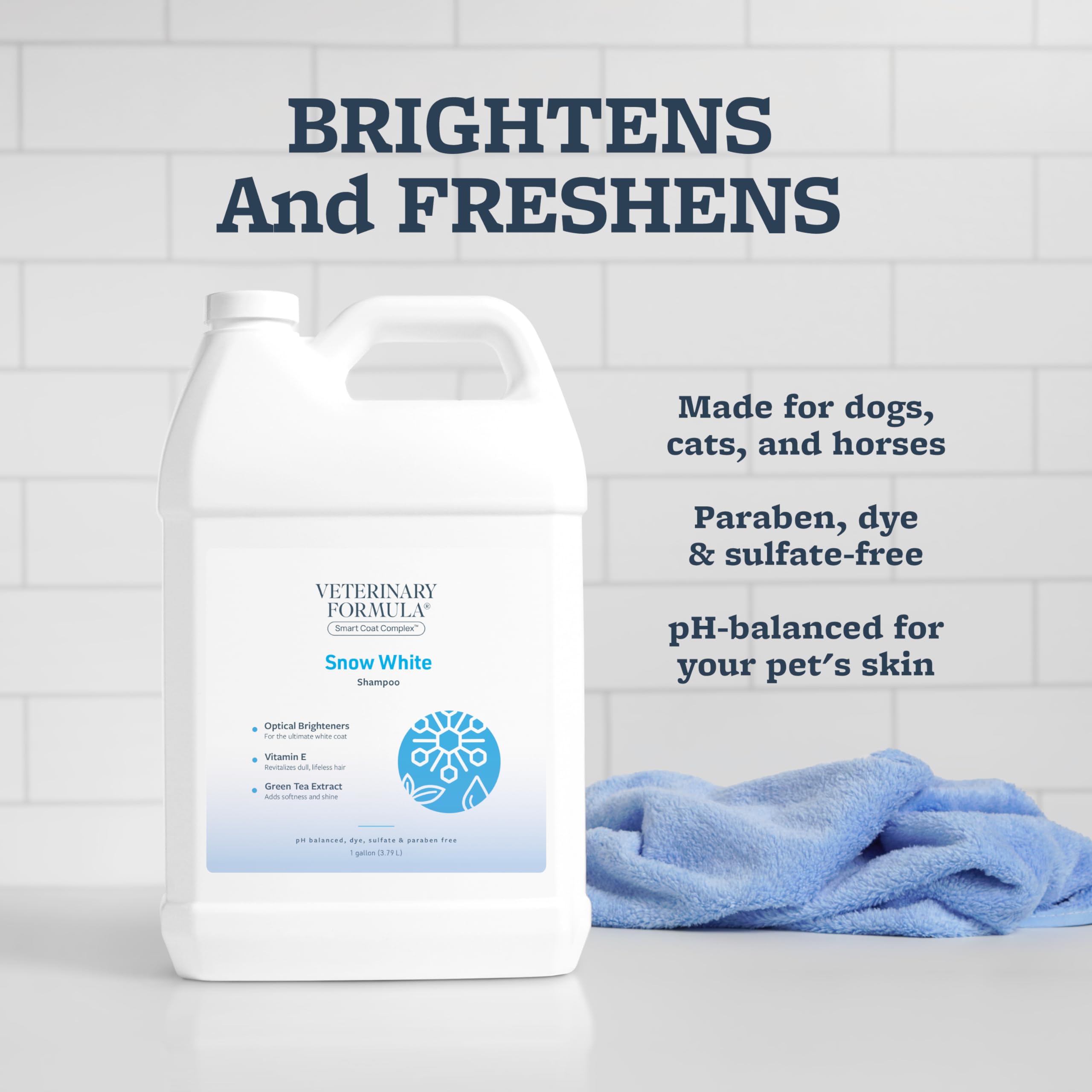 Veterinary Formula Smart Coat Complex Snow White Shampoo For Dogs And Cats, 128 Fl Oz / 1 Gal - Gently Remove Stains & Yellowing