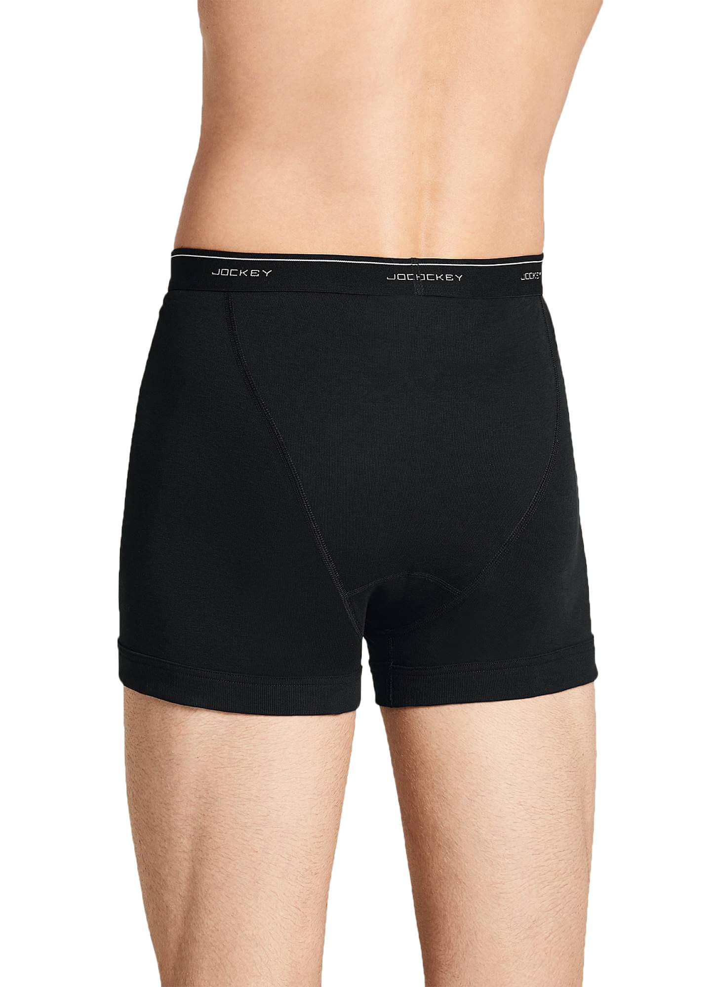 Jockey Men's Classic 5 Boxer Briefs - 3 Pack, Black/Ends on Ends/Grey Heather, X-Large