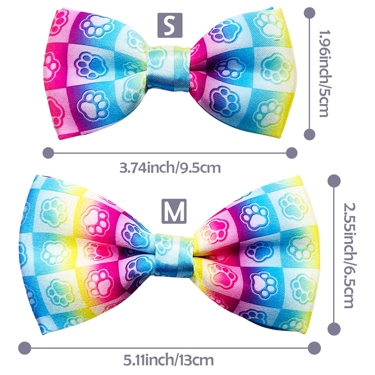 Pet Show 50Pcs Paw Bone Printed Small Dogs Bowties Collar Attachment Bows Embellishment Medium Dog Puppies Cats Collar Charms Ac