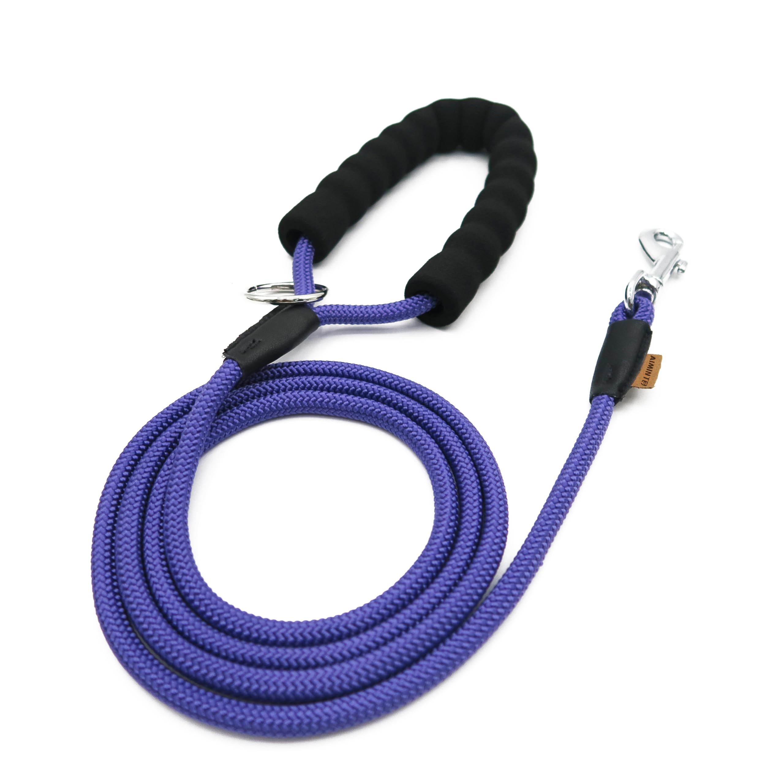 Aiminto Dog Leash, Braided Rope Traction - Walking Training Lead for Small Dogs ((1/3 '') x 6FT, Purple)