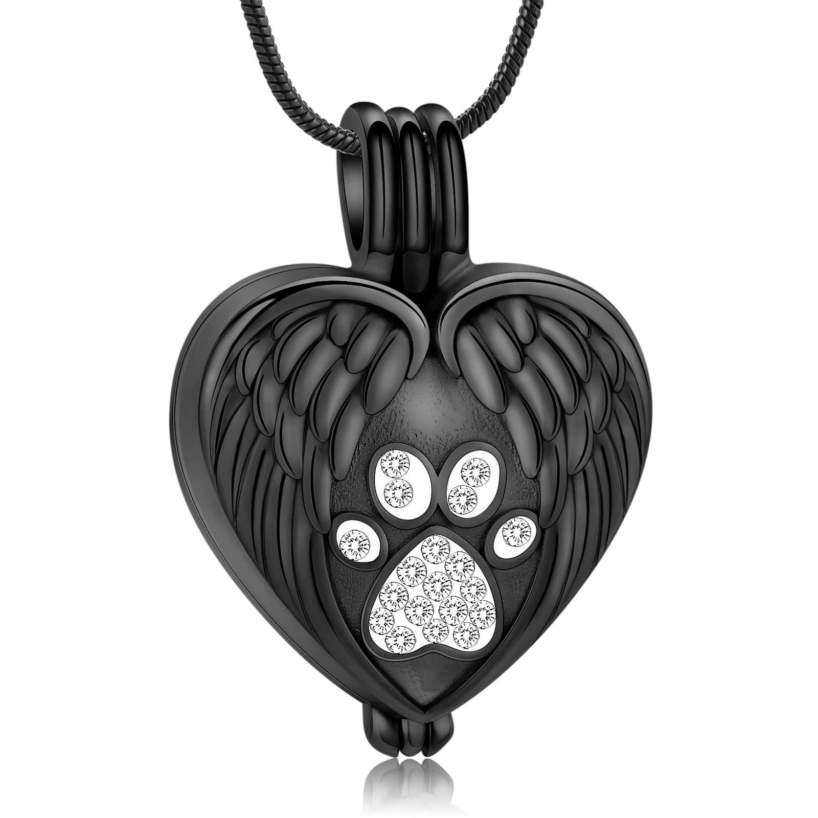 Zeqingjw Pet Cremation Jewelry For Ashes - Paw Print Heart Urn Necklace Memorial Keepsake For Dog'S/Cat'S Ashes, Ze-1Q8455-1-B