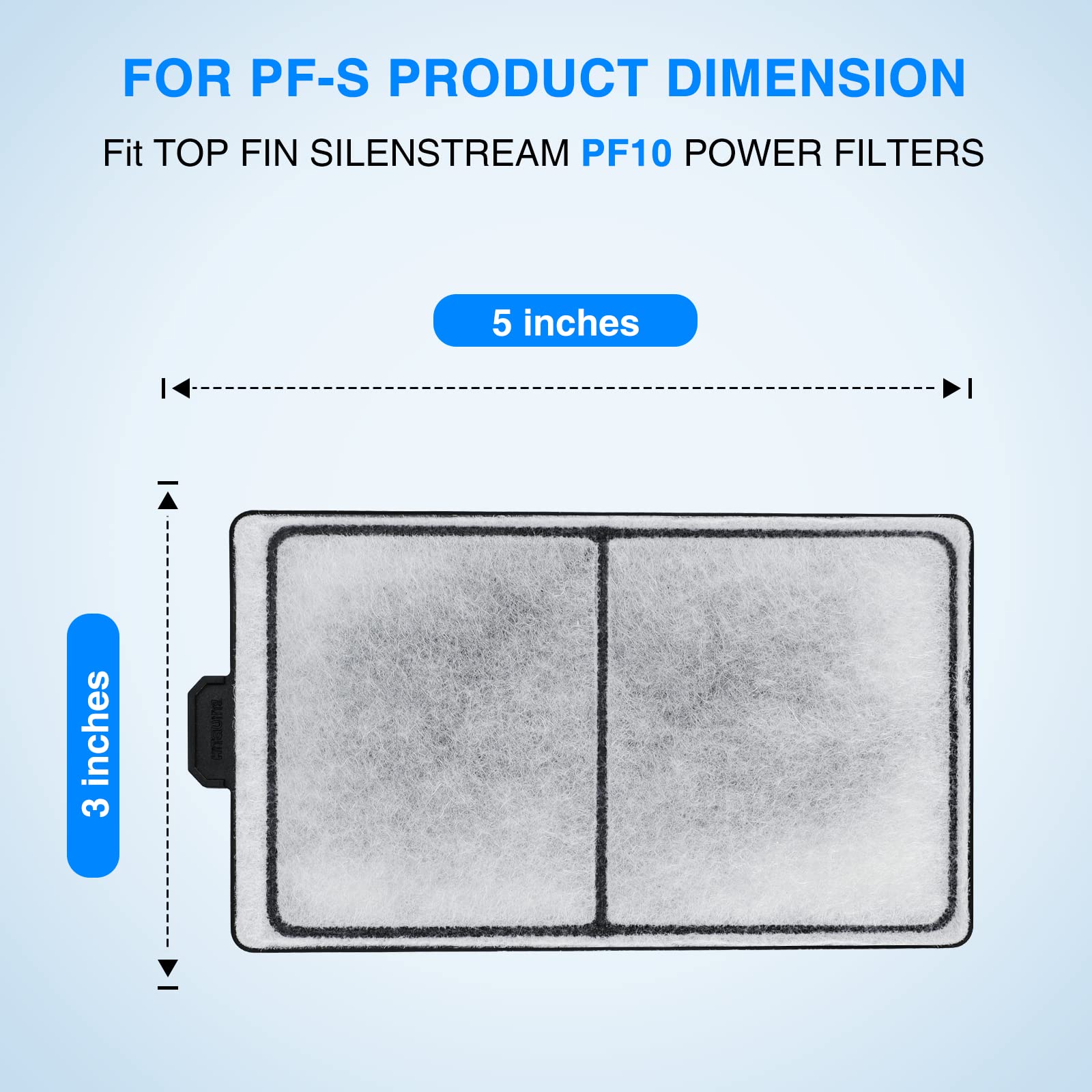 Hitauing 6 Pack Pf-S Filter Cartridge For Top Fin Silenstream Pf10 Power Filters