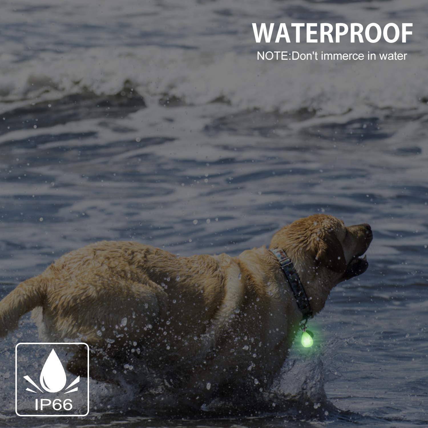Novkin 2-Pack Rechargeable Dog Light, Dog Collar Light,Waterproof,3 Modes Led Dog Safety Lights,Multiple Color Options,Clip On Collar, Leash,Harness，Night Light For Running,Climbing,Camping