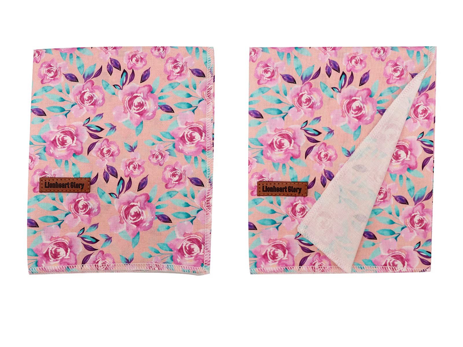 Lionheart Glory Pink Dog Bandana 1 Pack Washable Soft Cotton Floral Bibs Scarf, Adjustable Kerchief Square Dog Bandanas For Smal