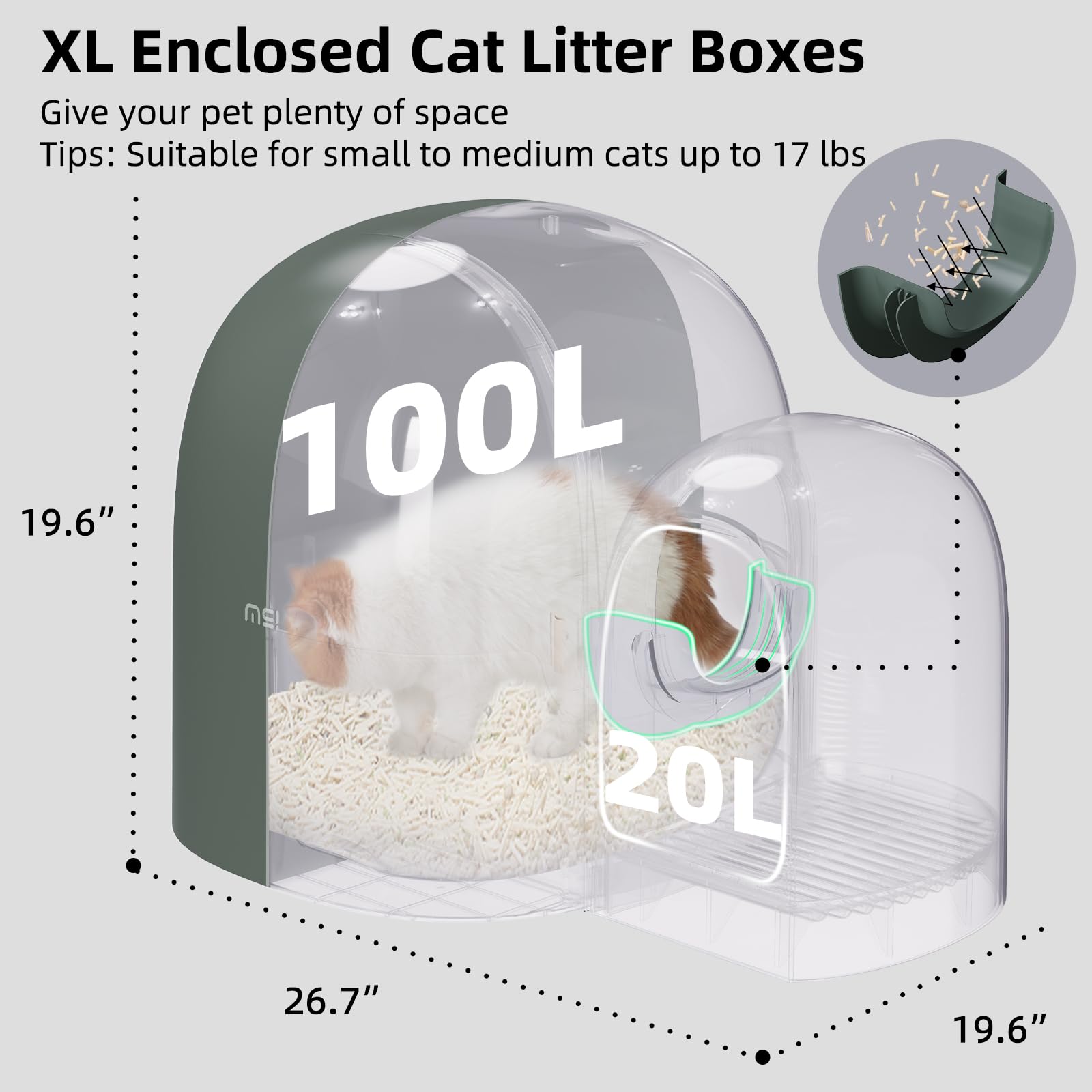 Ms!Make Sure Cat Litter Box Enclosure With Lid, Extra Large Covered Hidden Dog Proof Closed Modern Cat Litter Box Furniture With
