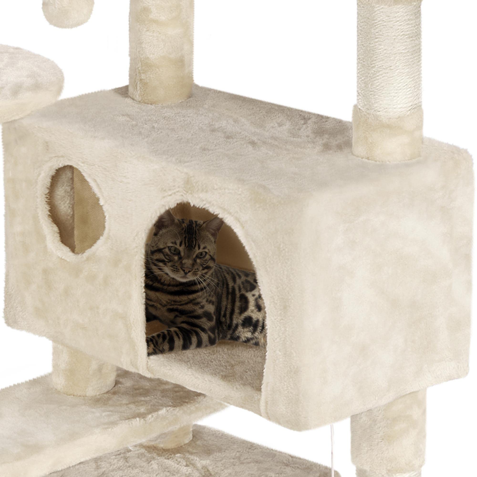 Yaheetech 62In Cat Tree Cat Tower For Indoor Cats, Cat Furniture W/Double Condo, Scratching Posts, Multiple Platforms And Balls