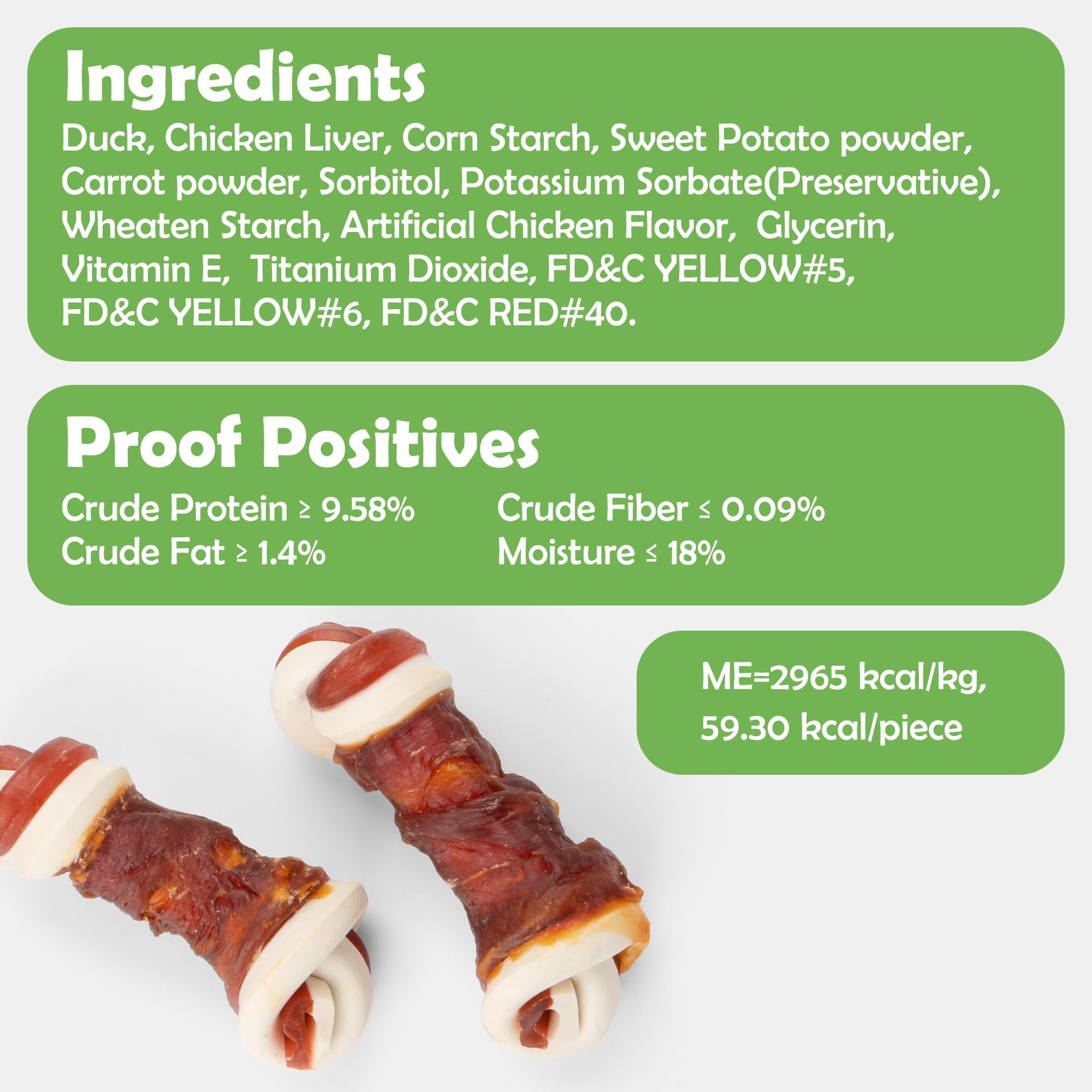MON2SUN 2.5  Rawhide Free Dog Treats with Mixed Vegetables, Duck Wrapped Mini Knot Bones for Small Dogs, Healthy Snacks for Bala