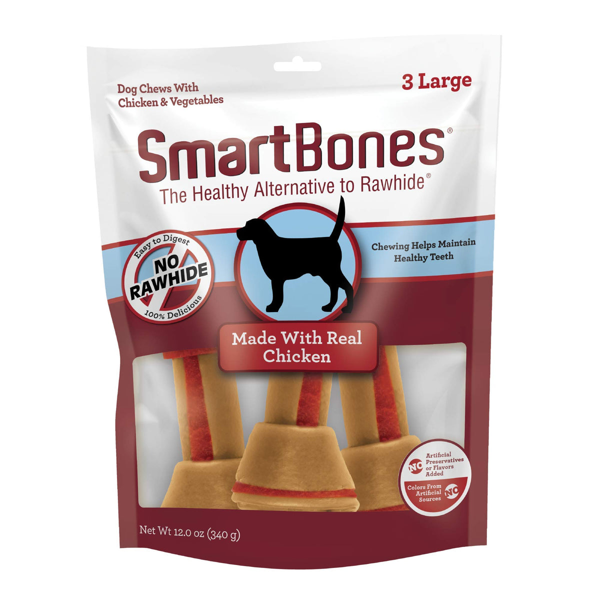 Smartbones With Real Chicken Large Chews, Treat Your Dog To A Rawhide-Free Chews For Dogs, 3 Count