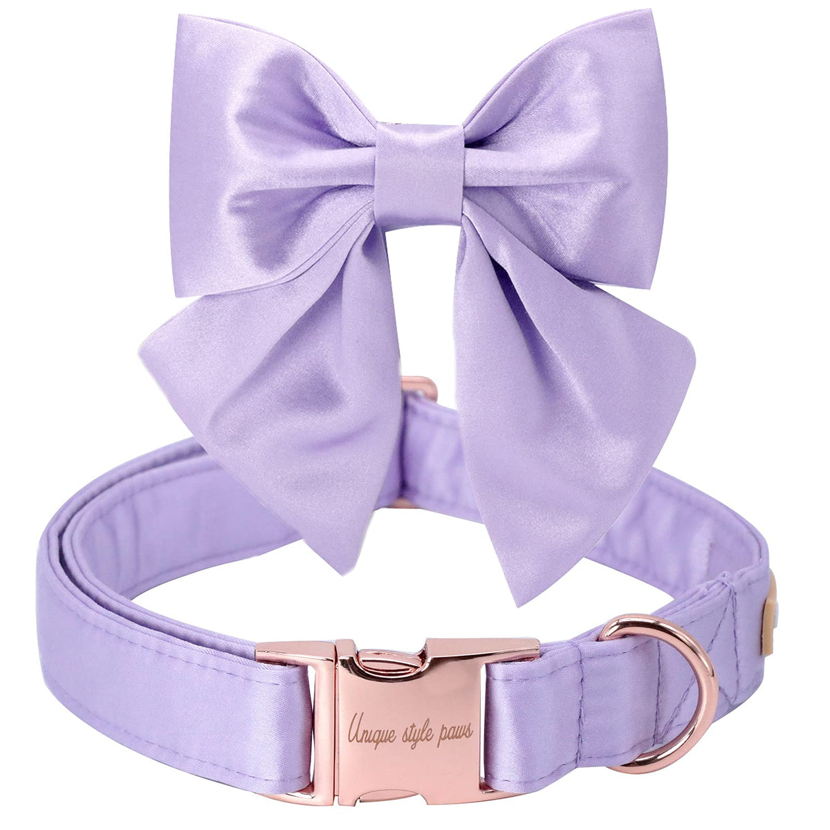 Unique Style Paws Purple Silk Dog Collar Adjustable Durable Dog Collar With Bow Fashion Bowtie Collar For Small Puppy And Cats