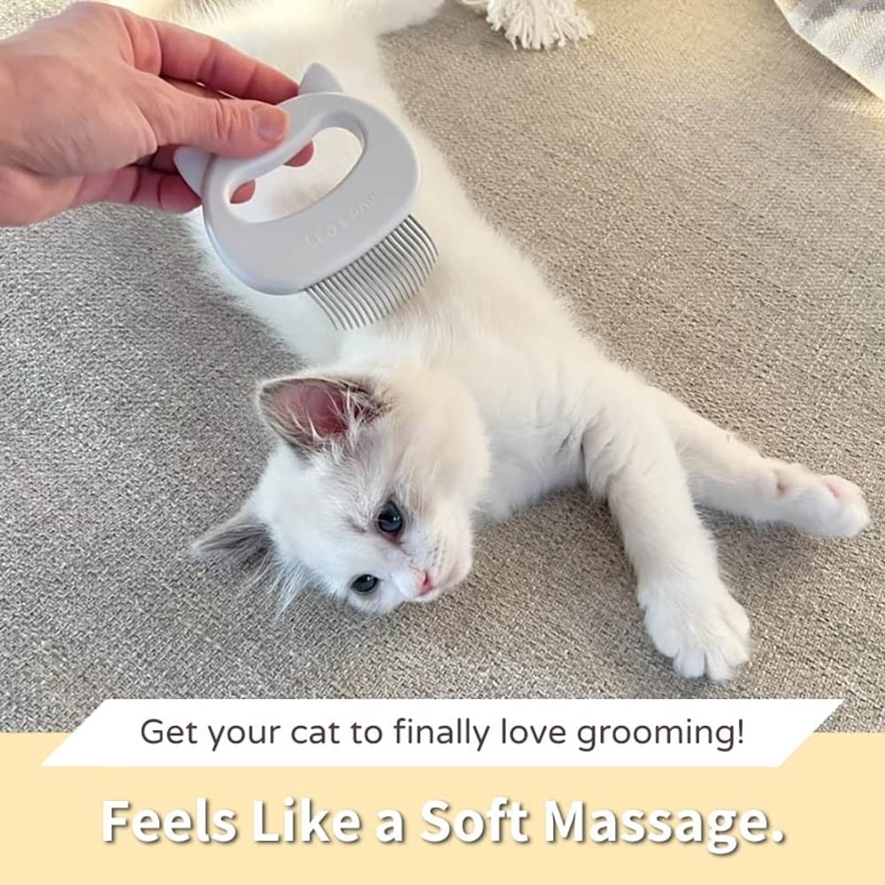 Leo'S Paw The Original Pet Hair Removal Massaging Shell Comb Soft Deshedding Brush Grooming And Shedding Matted Fur Remover Dema