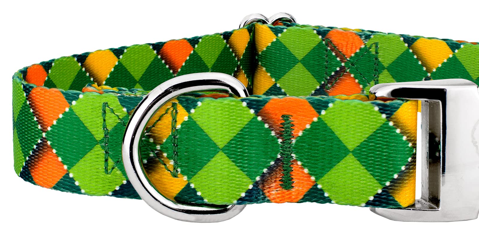 Country Brook Petz - Premium Limerick Argyle Dog Collar And Leash - Irish Pride Collection Featuring Lucky Designs (5/8 Inch, Sm