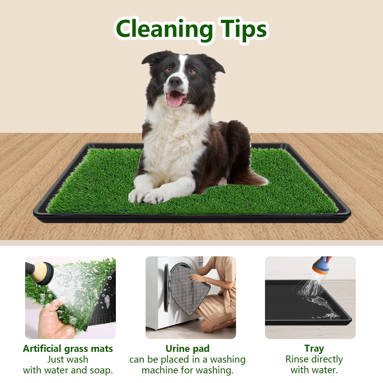 Embellbatt 35.4 X 23.6In Dog Grass Pad With Tray Pet Potty Fake Grass Training Mat Artificial Grass For Dogs With Tray On Indoor And Outdoor