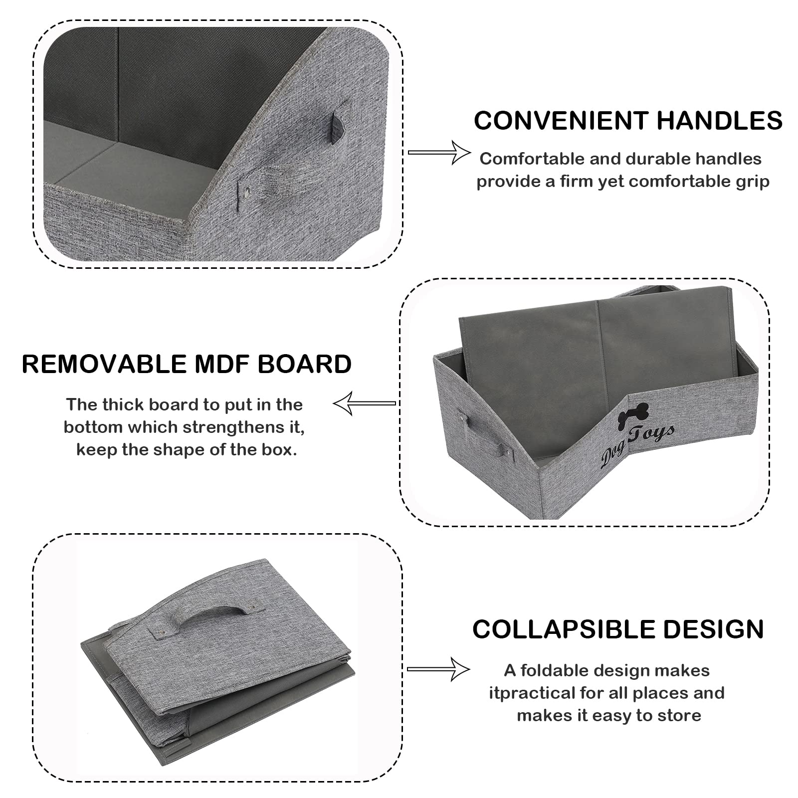 Morezi Linen-Cotton Blend Dog Toy Basket And Dog Toy Box, Dog Toy Basket Storage - Perfect For Organizing Pet Toys, Blankets, Le