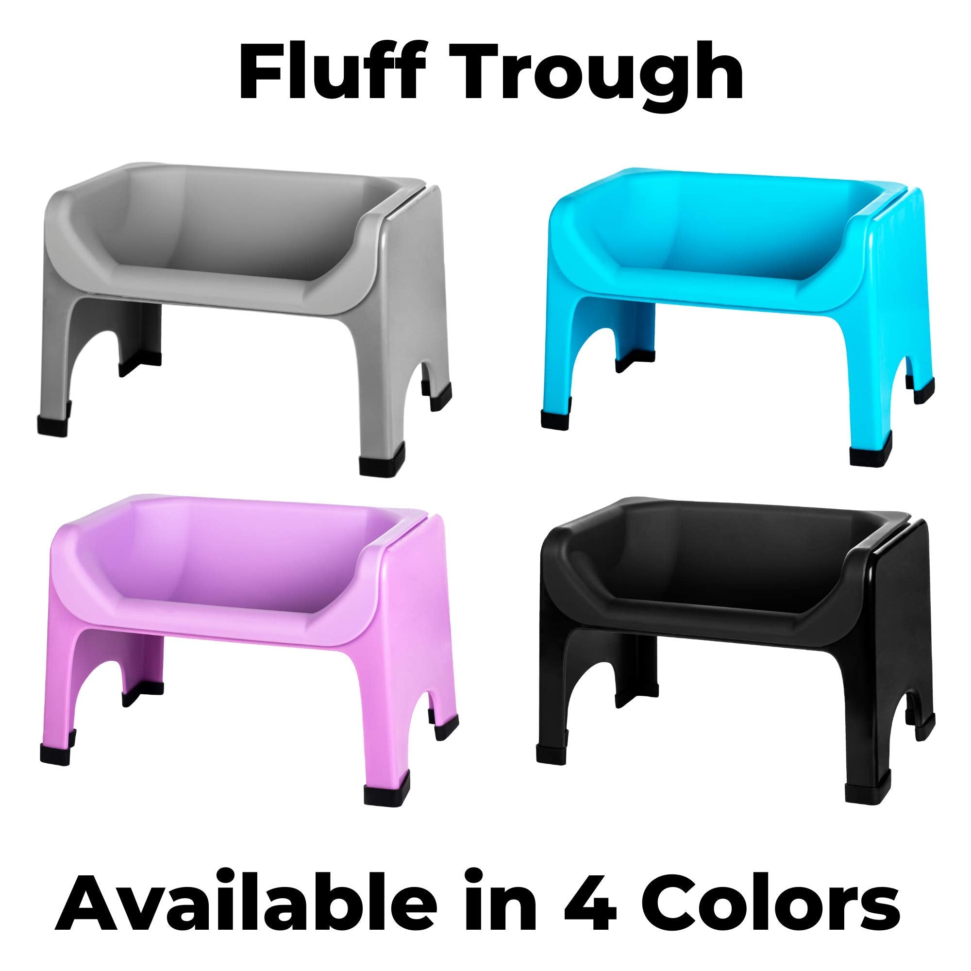 Fluff Trough Elevated Dog Bowl for Food | 5inch Tall Cat & Dog Feeding Station | Vet Approved Non-Toxic Silicone Feeder Bowl Ins
