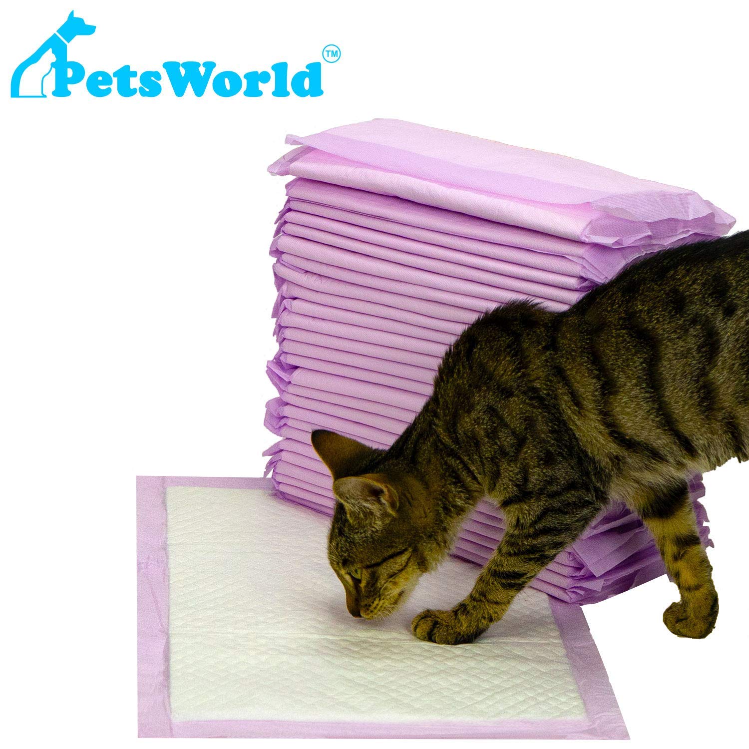 Petsworld Cat Pad Refills For Tidy Cats Breeze Litter System 50 Pads For Cat Litter Box, 16.9X11.4 Inch