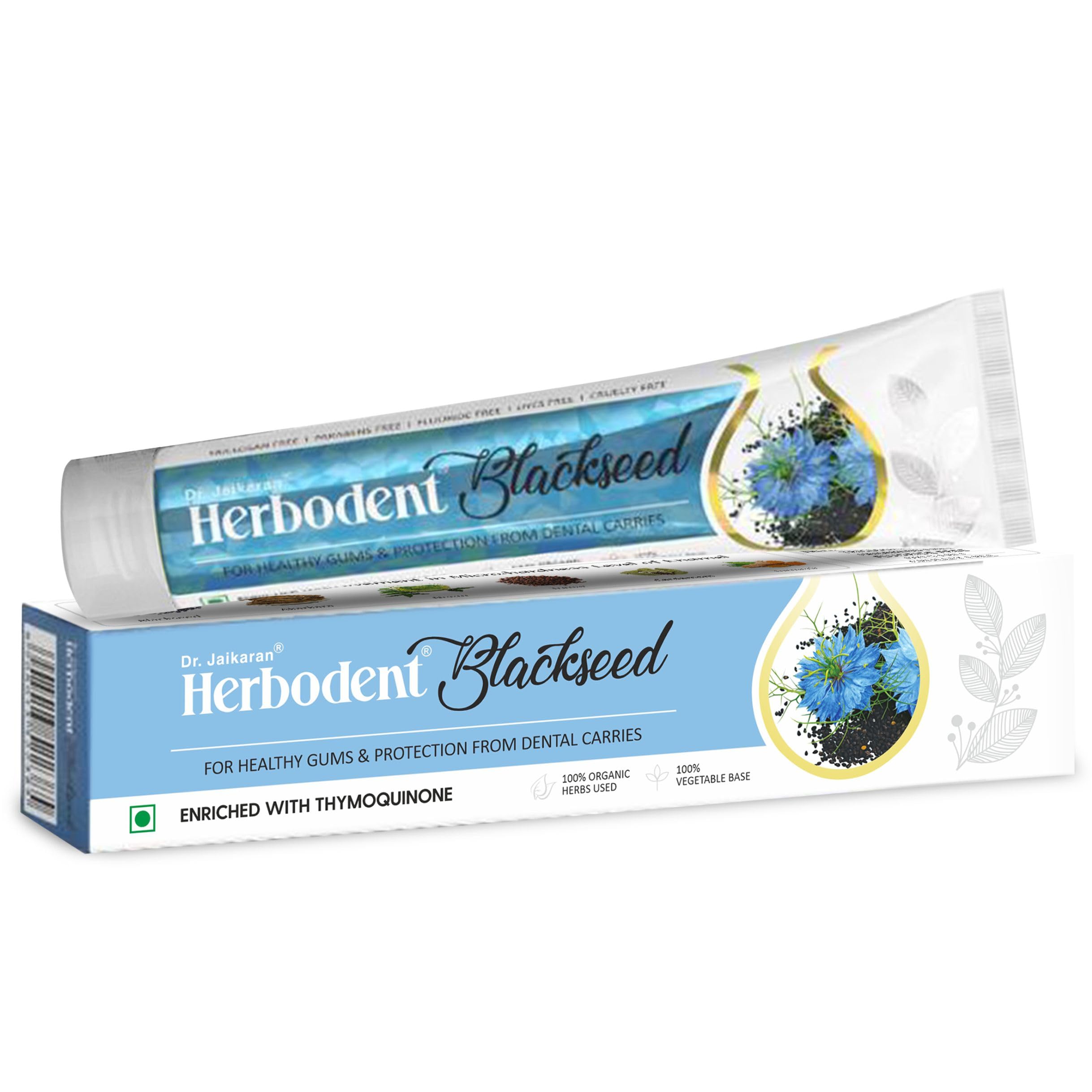 Herbodent Blackseed Toothpaste - 100G Pack Of 1 | With Natural Particles | Thymoquinone Improves Micro-Hardness Level Of Enamel 
