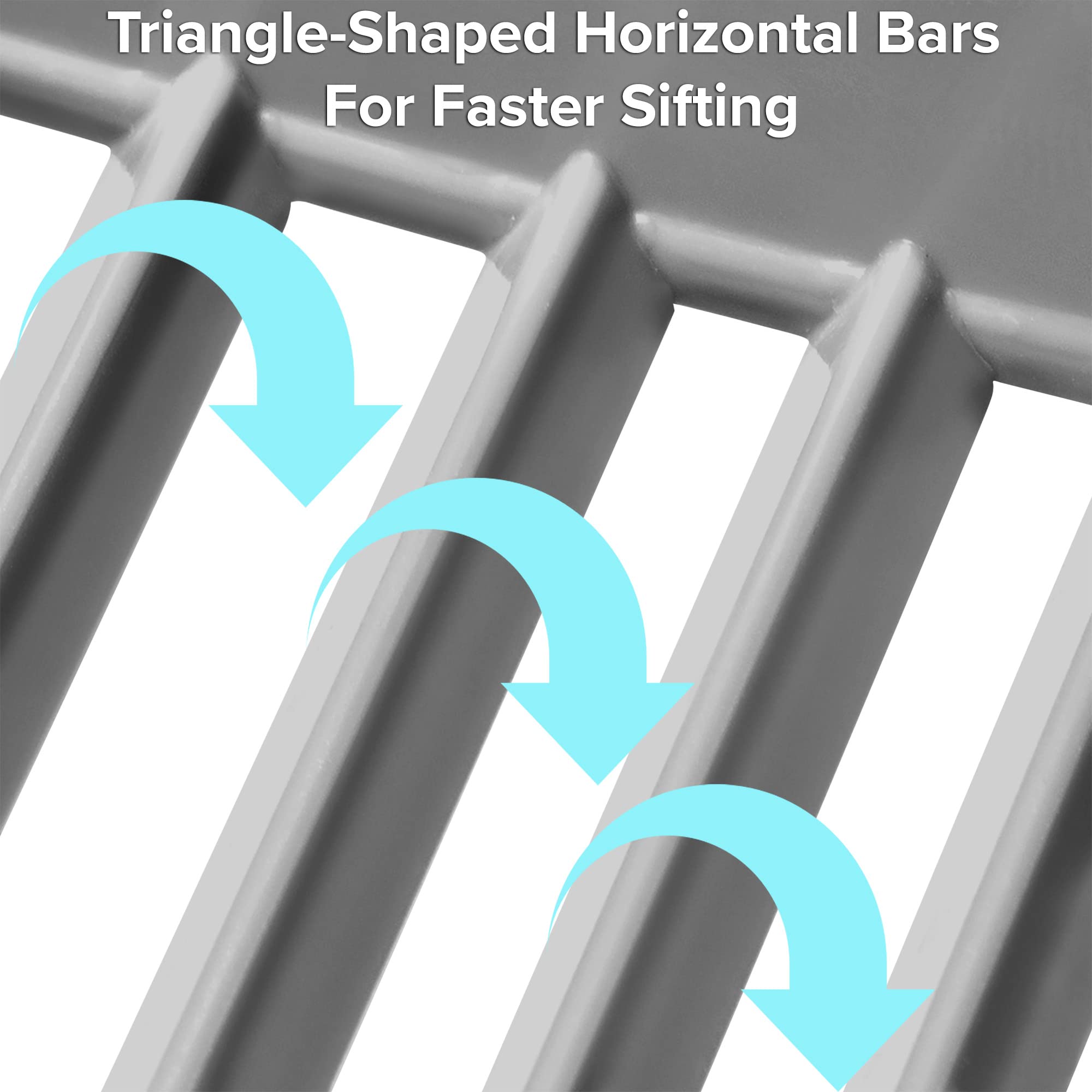 Catguru Cat Litter Scoop, Jumbo Litter Scoop, Litter Scooper With Deep Shovel & Long Handle, Super Fast Sifter, Durable Kitty Litter Scoop, Cat Stuff, Kitten Supplies (Gray)