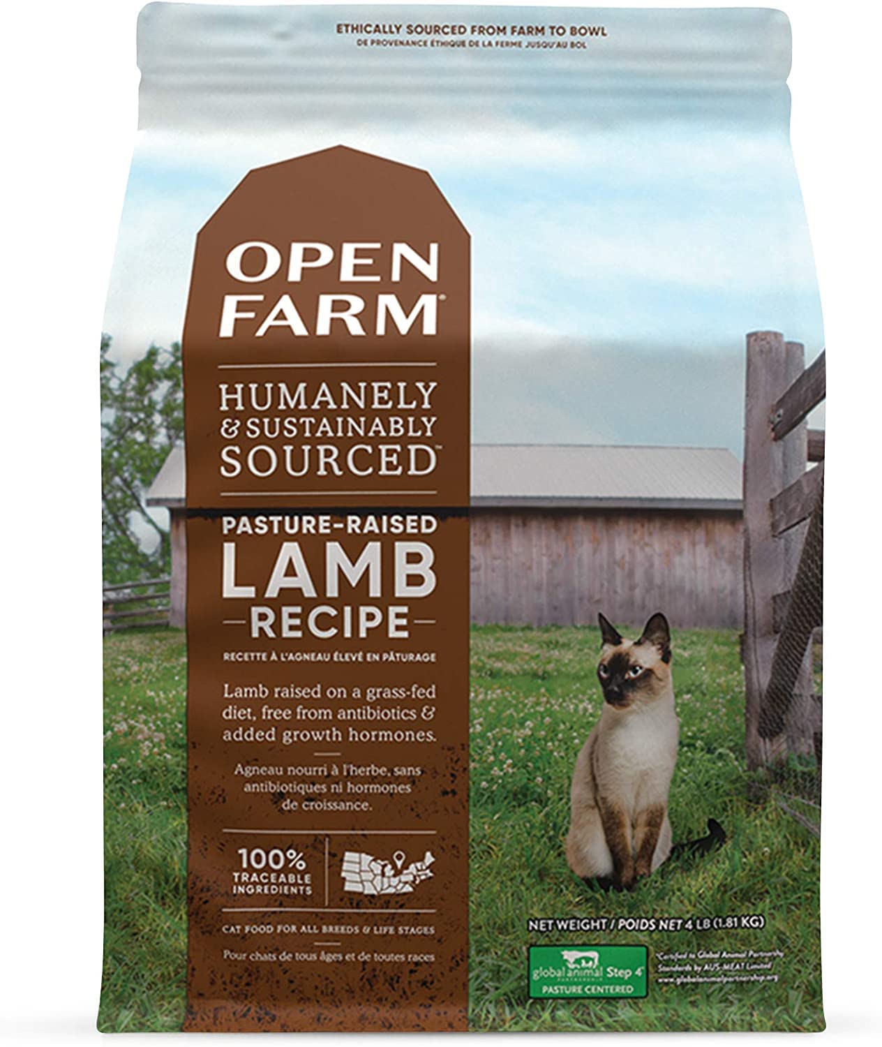 Open Farm Pasture-Raised Lamb Grain-Free Dry Cat Food, Humanely Raised Lamb Recipe with Non-GMO Superfoods and No Artificial Fla