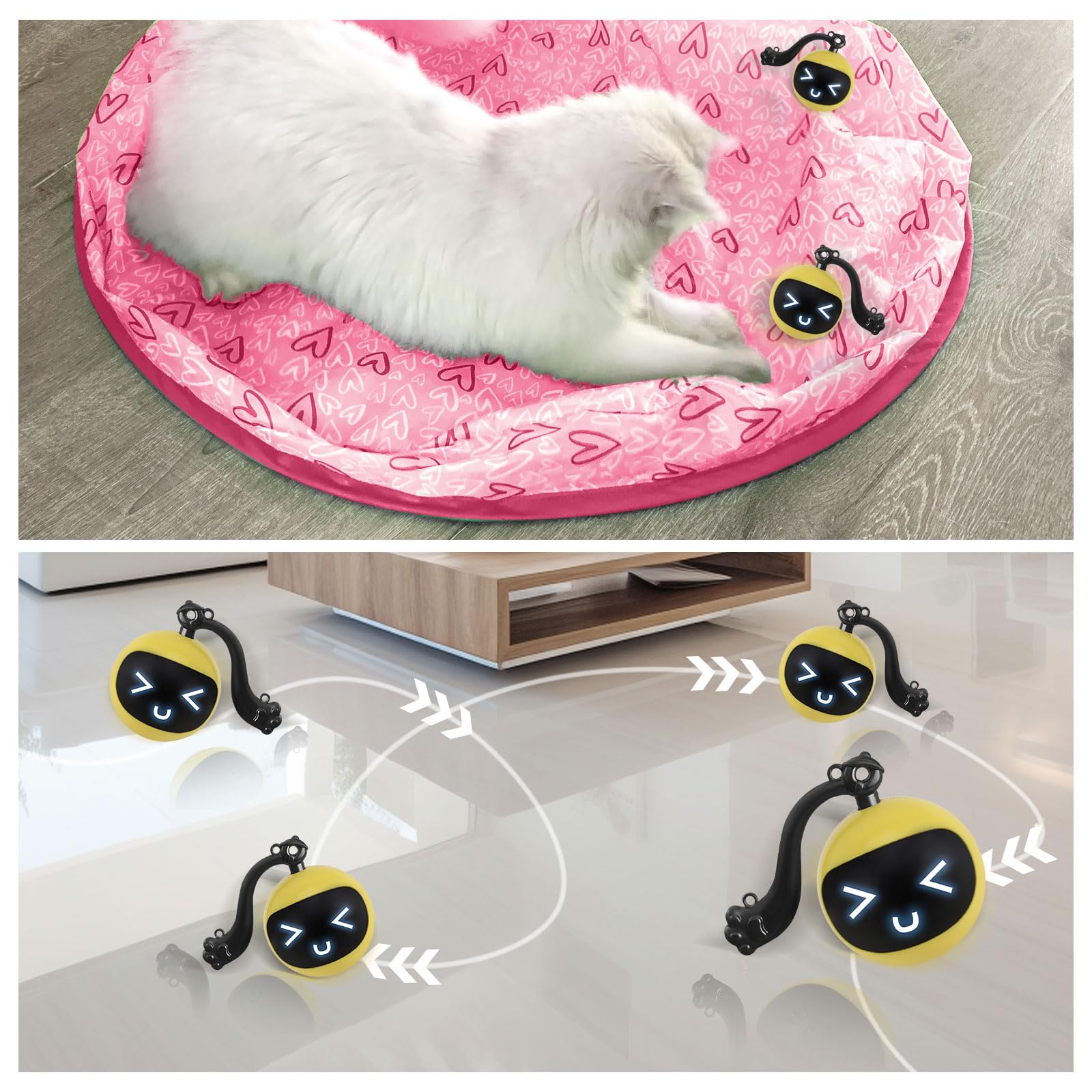 Lupapa Interactive Cat Toys, Indoor Simulation Hunting Toys For Cats, Hunting Hood With Cat Ball