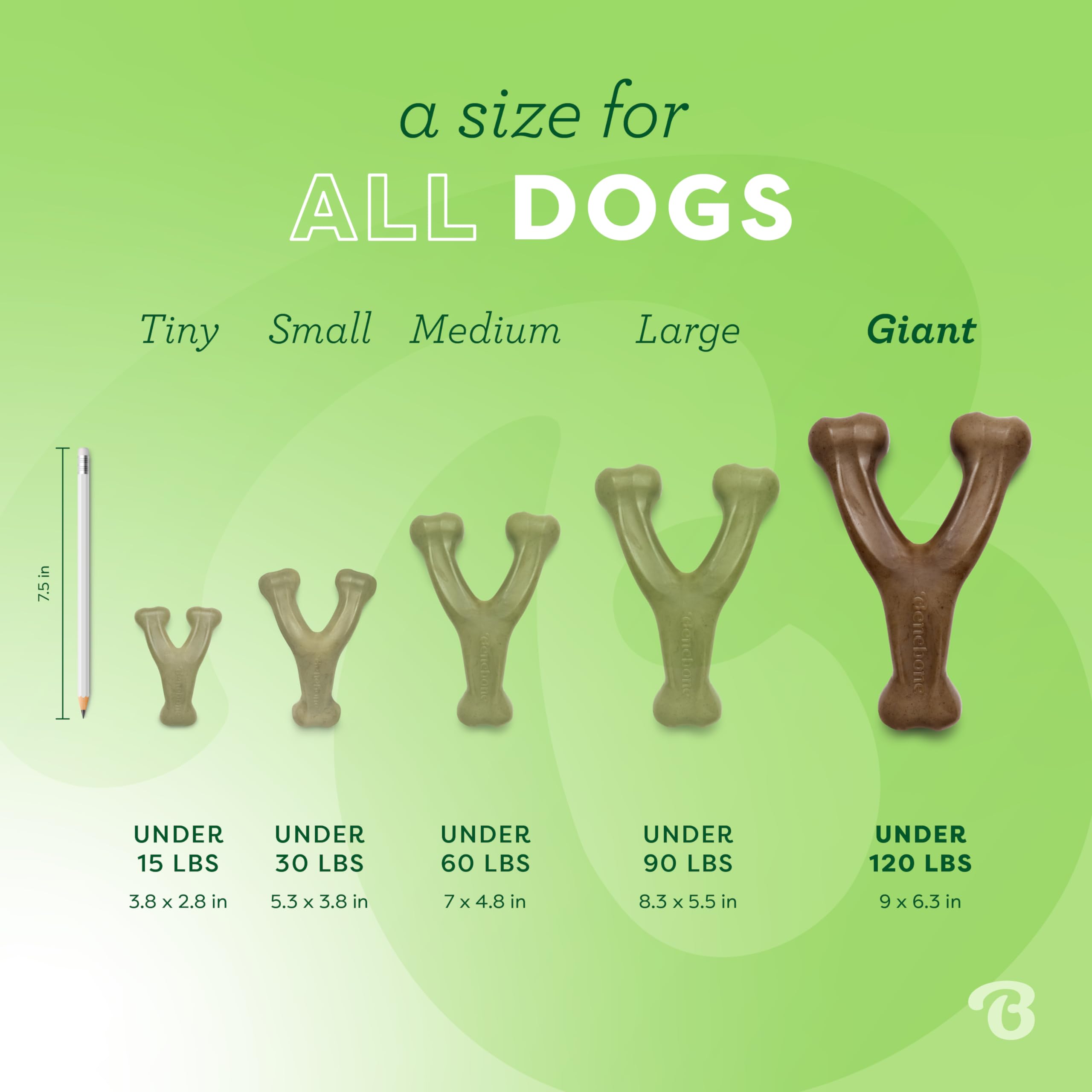 Benebone Wishbone Durable Dog Chew Toy For Aggressive Chewers, Real Peanut, Made In Usa, Giant