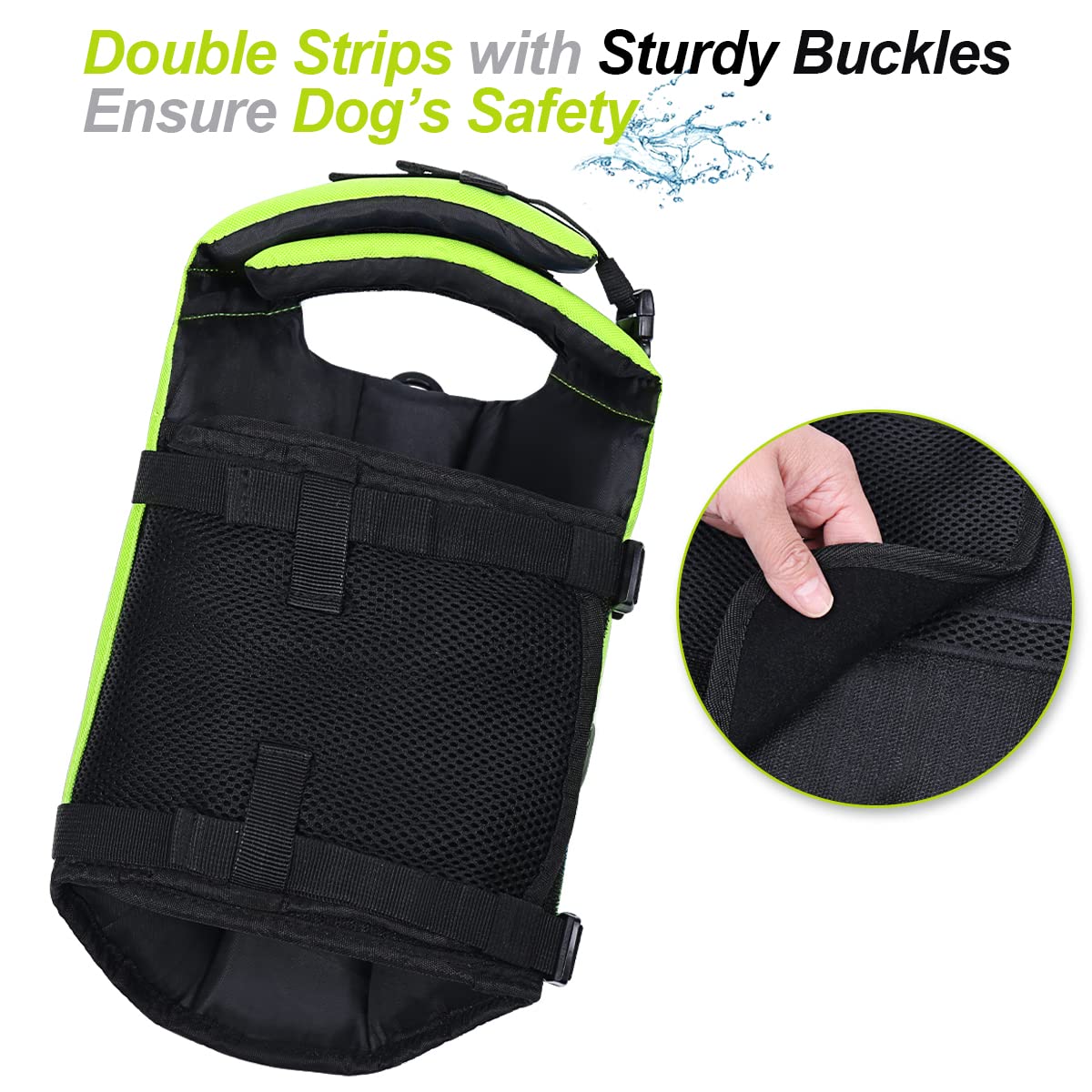 Vivaglory Dog Life Jacket With Removable Front Float, Dogs Life Vest With Extra Padding & Reflective Trims For Swimming & Boating, Bright Yellow, Xxs