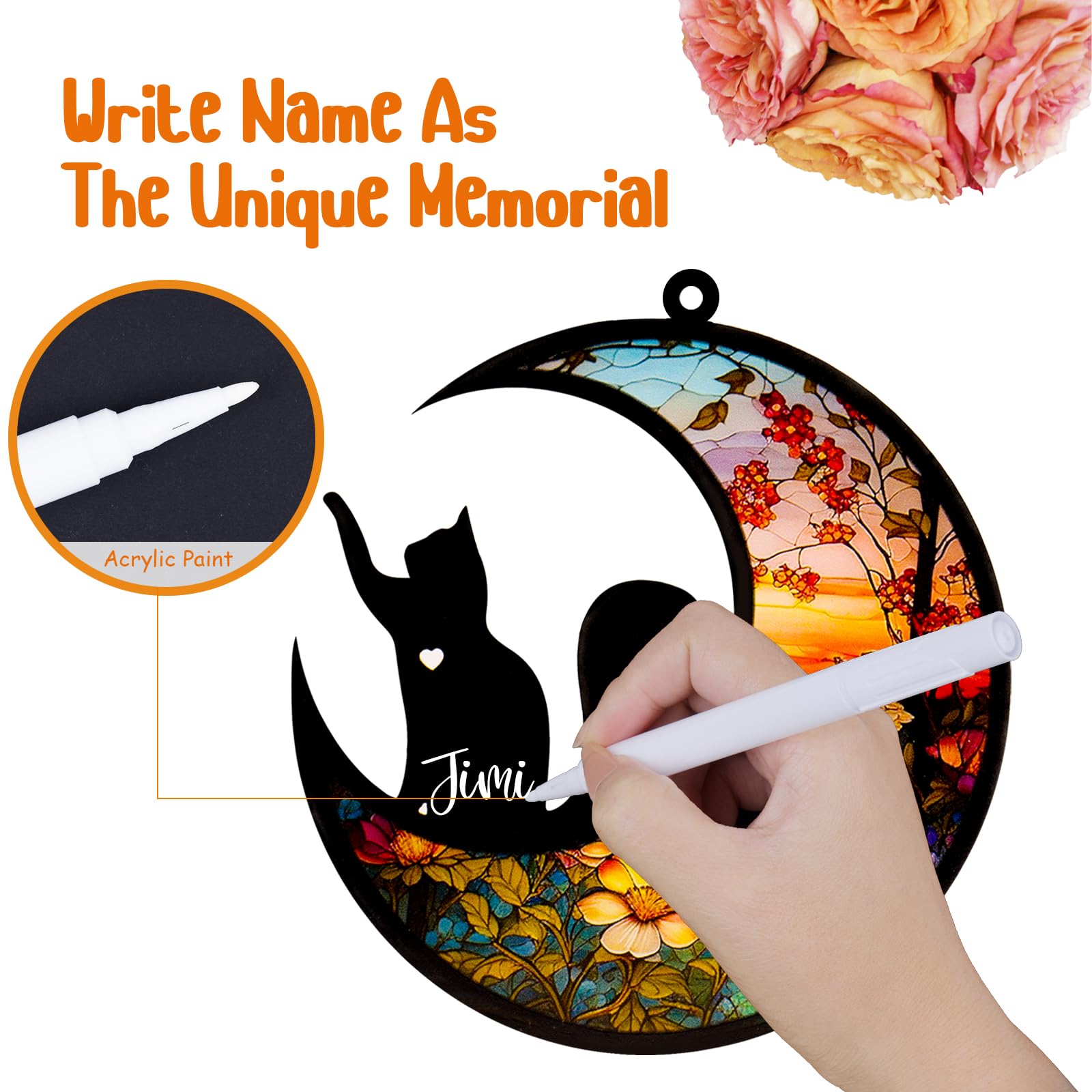 Deerzone Dog Memorial Suncatcher,Pet Sympathy Gifts,Dog Memorial Gifts For Loss Of Dog,Personalized Dog Pass Away Gifts With Nam