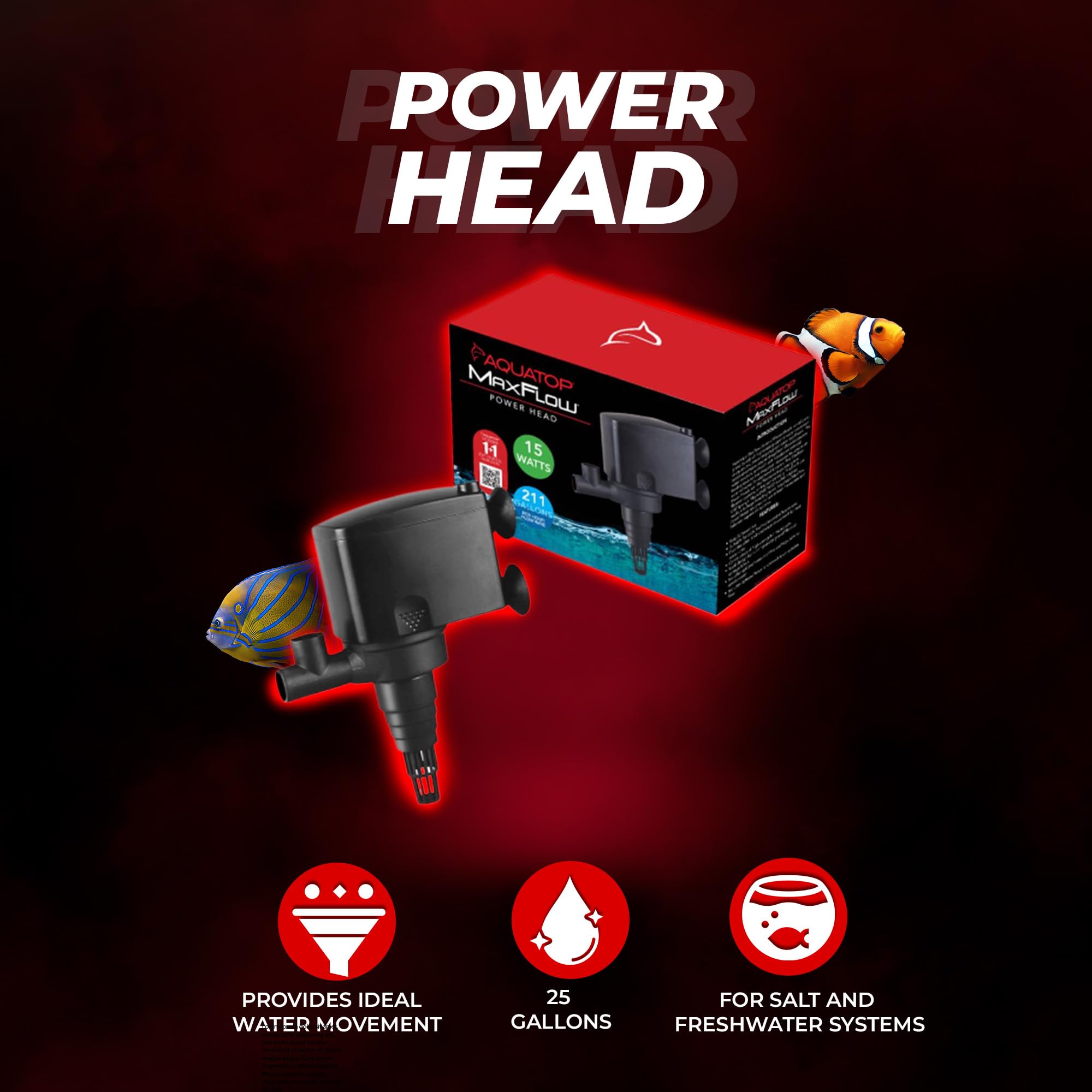 Aquatop Maxflow 211 Gph Submersible Aquarium Power Head – High-Performance Water Pump – Quiet & Efficient – Ideal For Freshwater & Saltwater Aquariums
