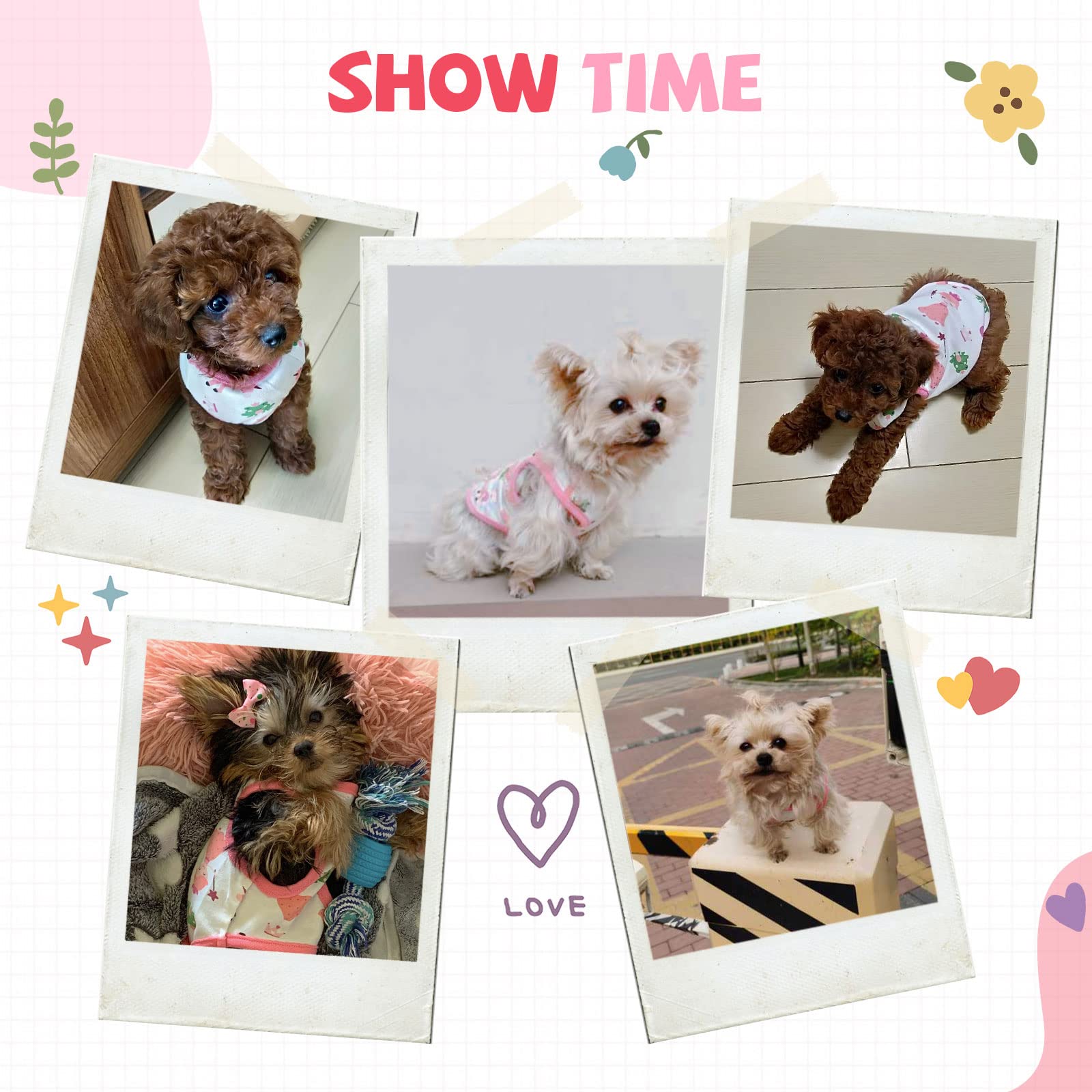 Hrttsy Small Dog Shirt Cute Puppy Cat T Shirt Clothes Soft Cotton Sleeveless Tee Shirts For Small Dogs Cats Summer Doggy Vest Tee Shirt Chihuahua Yorkie Shih Tzu Pet Apparels(Pink Girl,L)