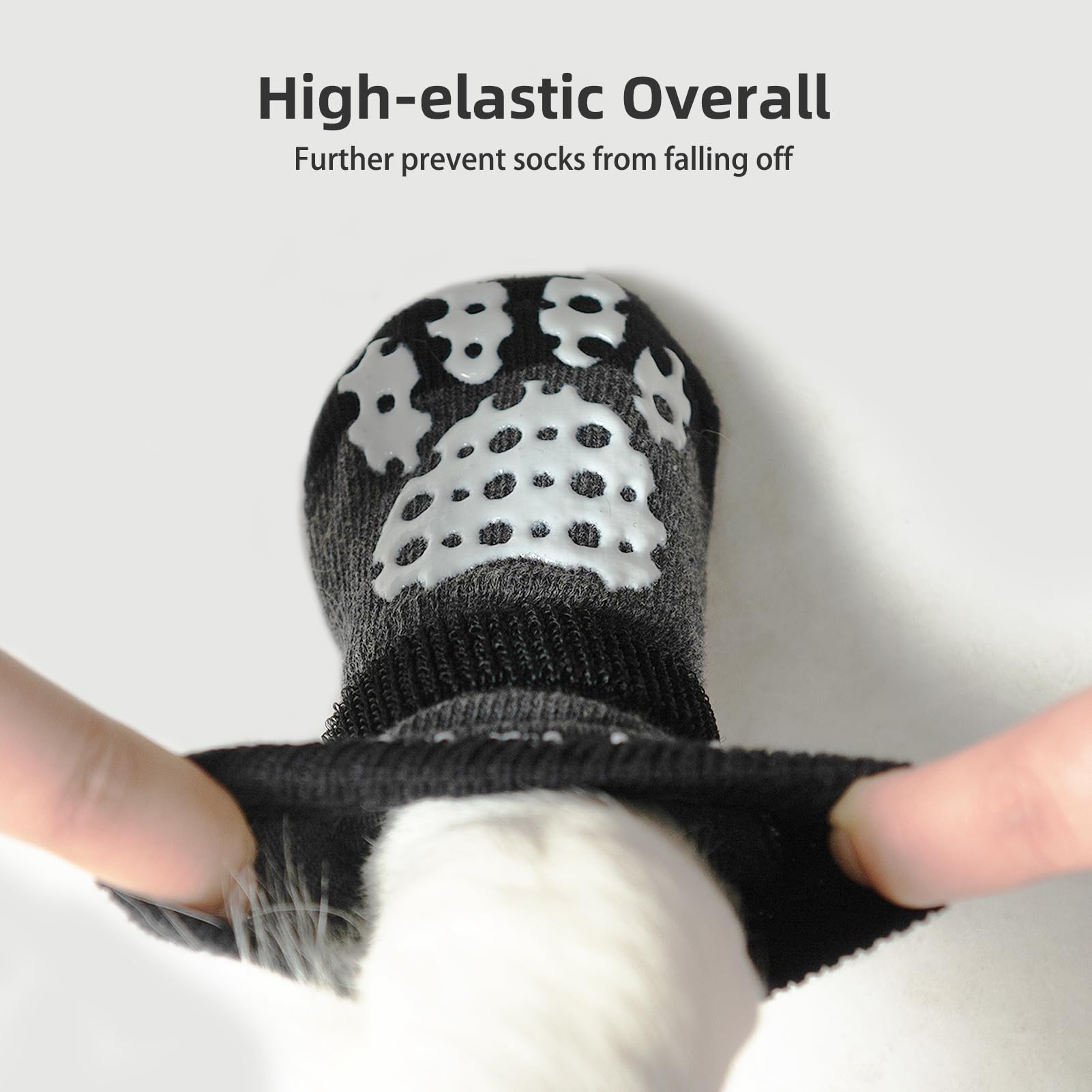 Pupteck Anti-Slip Dog Socks With Double Sides Grips For Small Medium Large Dogs Hardwood Floors Prevents Licking, Dog Shoes For Hot Pavement Traction Control Paw Protector For Senior Dogs, Grey Xl
